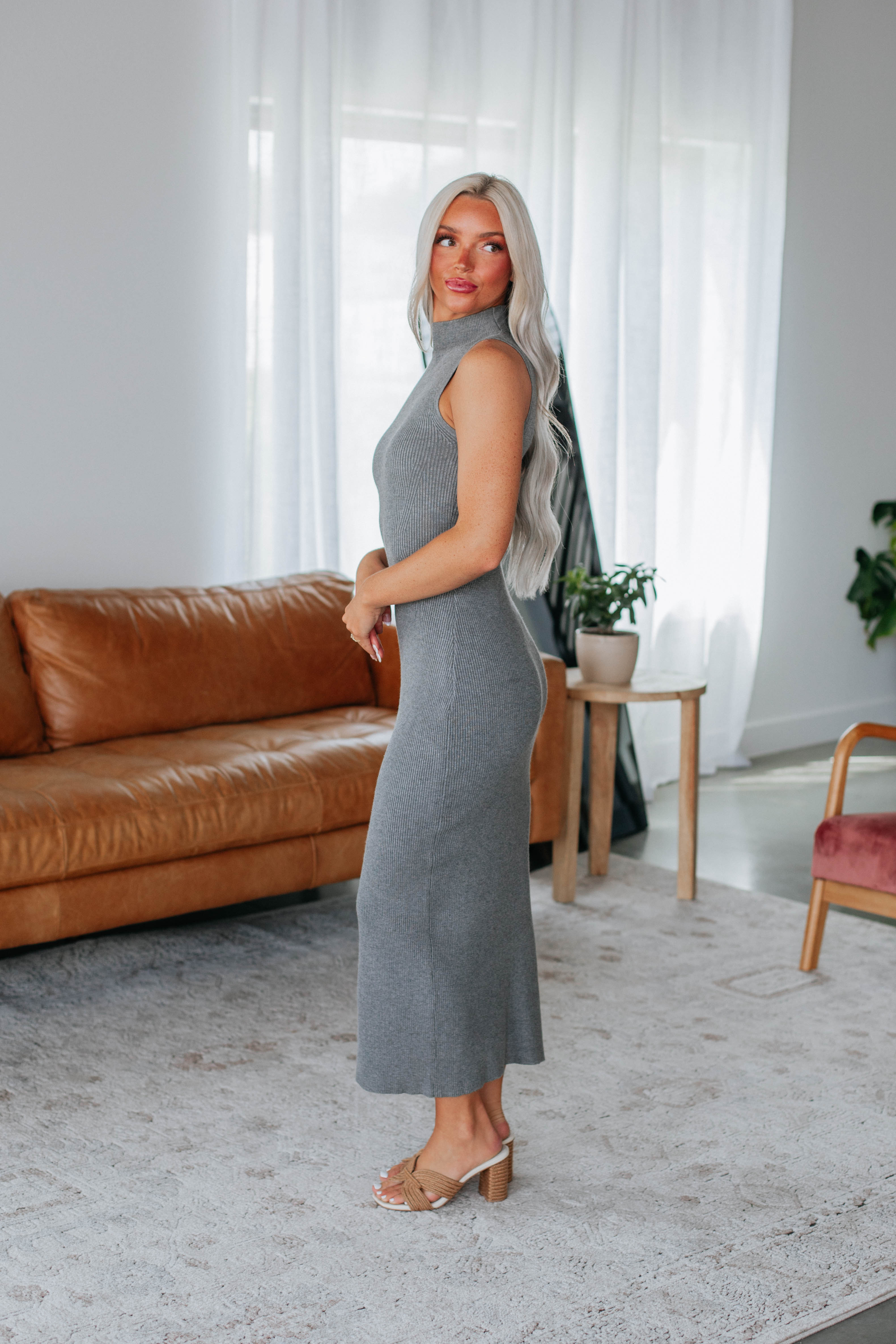 Astha Dress in Charcoal - Elegant Women's Casual & Party Wear for Everyday Comfort & Style