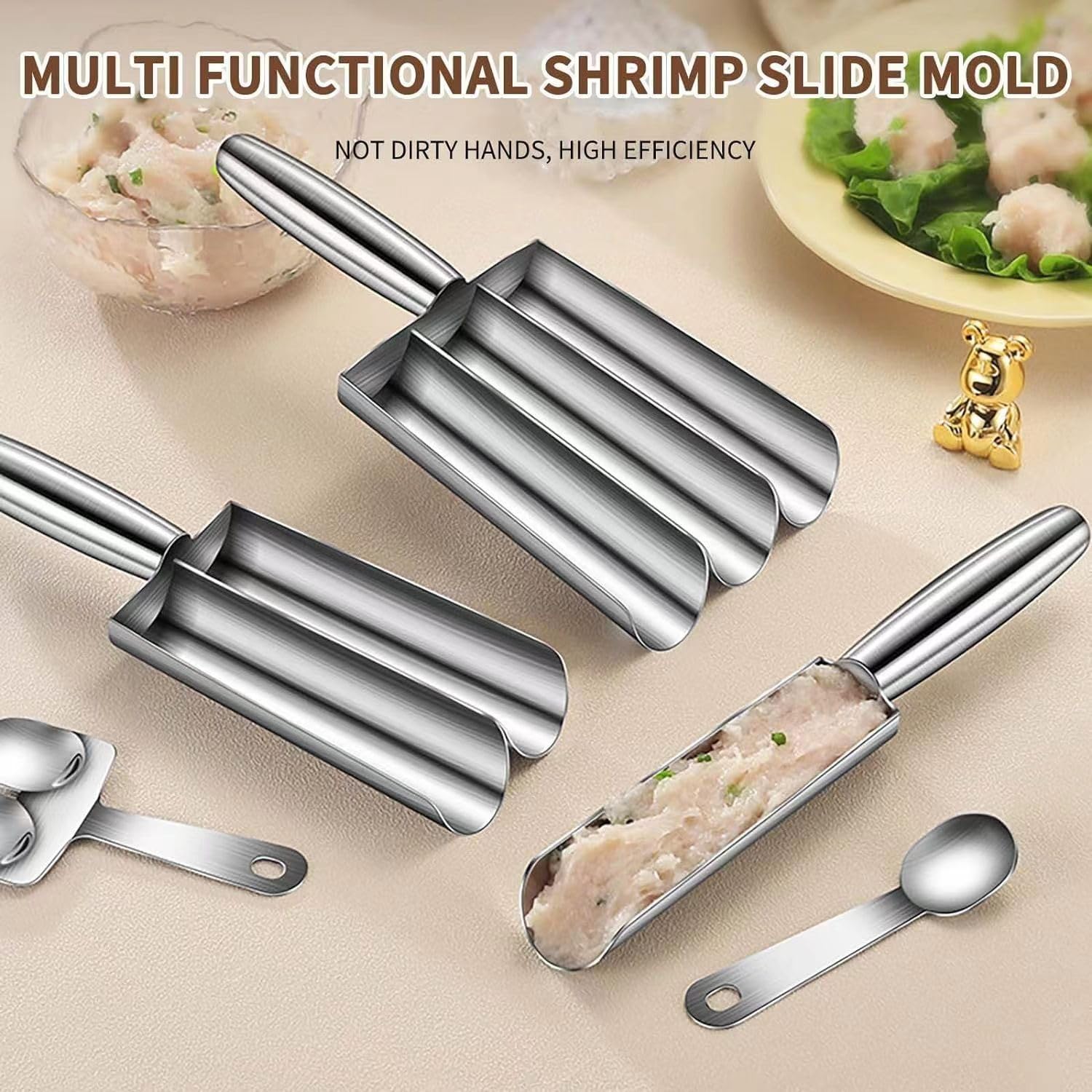 2024 New Stainless Steel Triple Meatball Scoop Maker - Portable Kitchen Tool for Perfect Meatballs, Cookie Dough & More | Ideal for Home Cooking, Meal Prep & Party Food Preparation