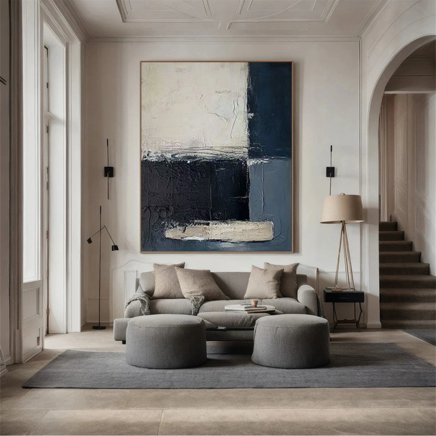 Abstract Texture Painting #AB 340 - Modern Wall Art Decor for Living Room, Bedroom & Office - Unique Handmade Canvas Artwork