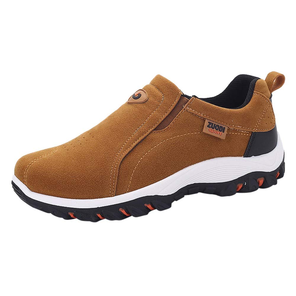 DNYELQ Men's Outdoor Hiking Shoes - Non-Slip Casual Sneakers for Walking, Travel & Daily Wear - Lightweight Breathable Loafers for Hiking, Camping & Street Fashion