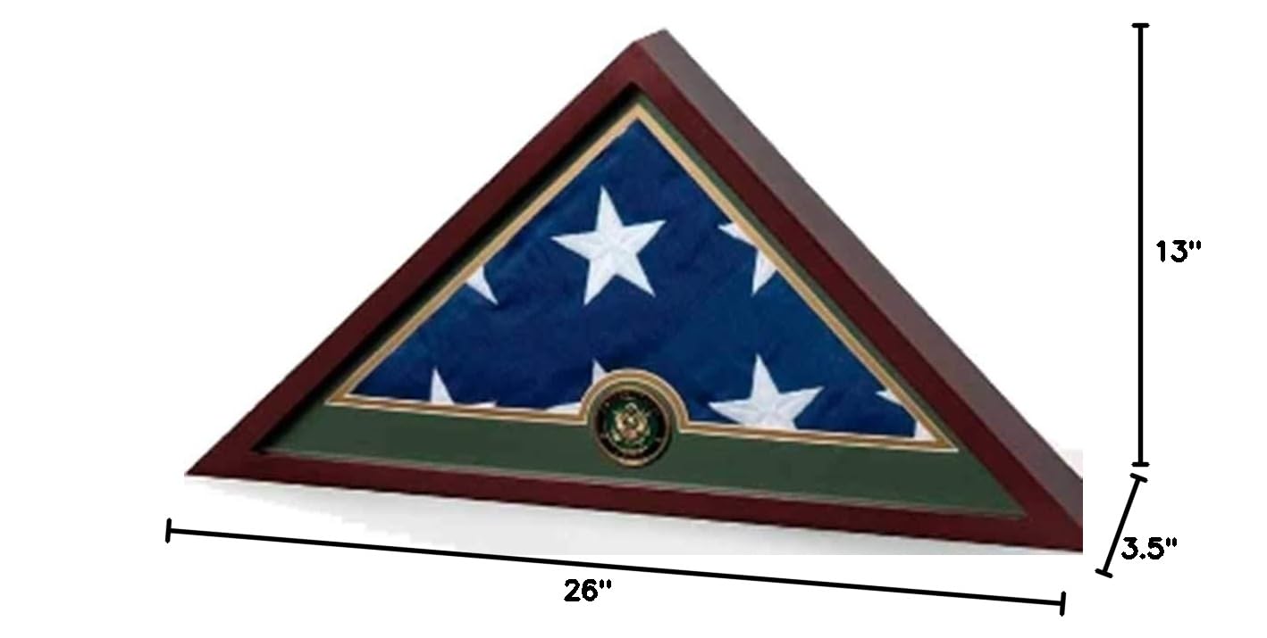 Premium Navy Blue Wooden Display Case - American Flag Shadow Box for Military Gifts, Home Decor & Office Display (12x18 Inches) - Perfect for Veterans Day, Memorial Day & Patriotic Home Decor
