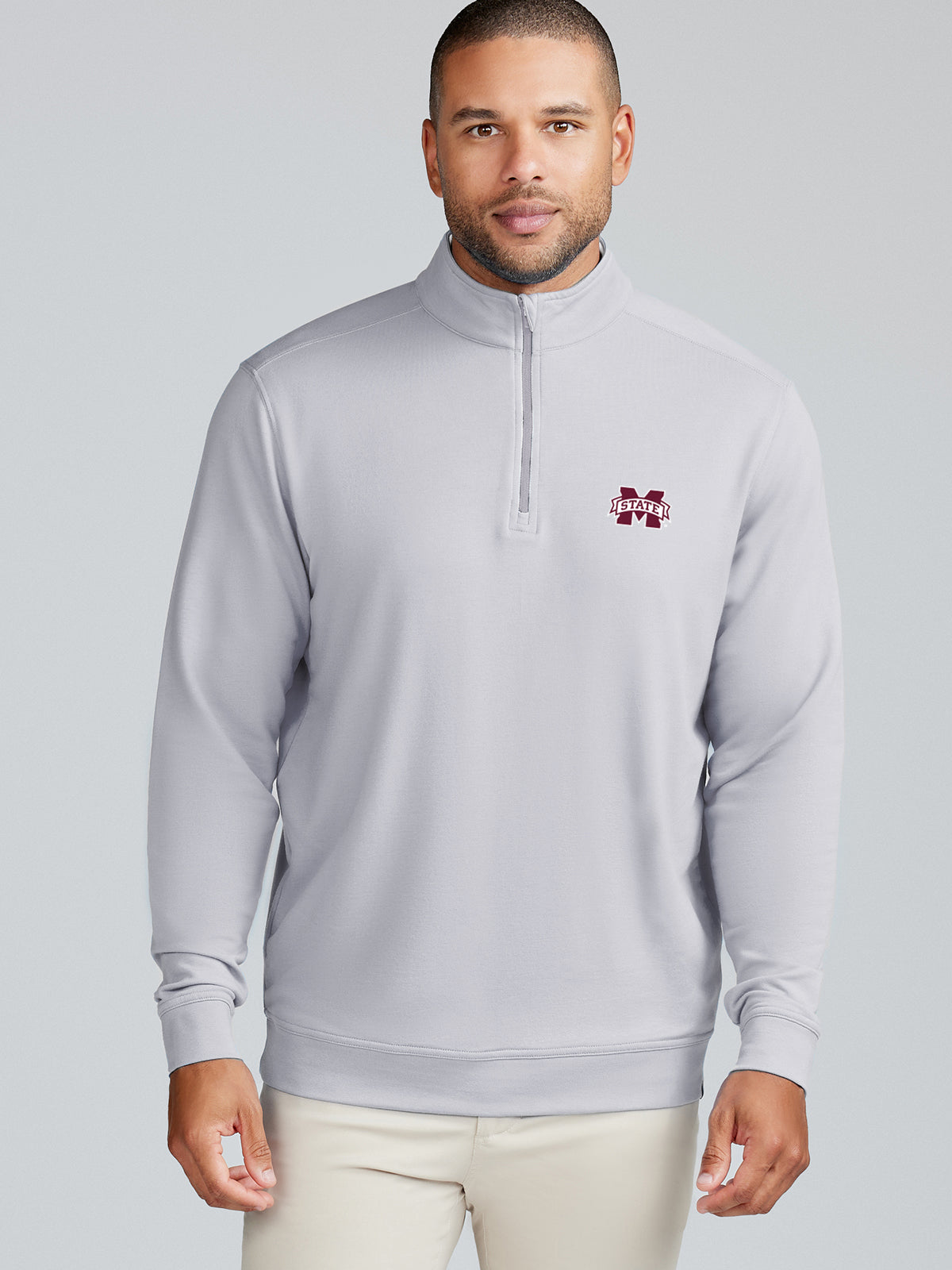 Mississippi State Bulldogs Cloud French Terry Quarter Zip Pullover - Soft & Comfortable Men's & Women's Casual Wear for Game Day & Everyday Use