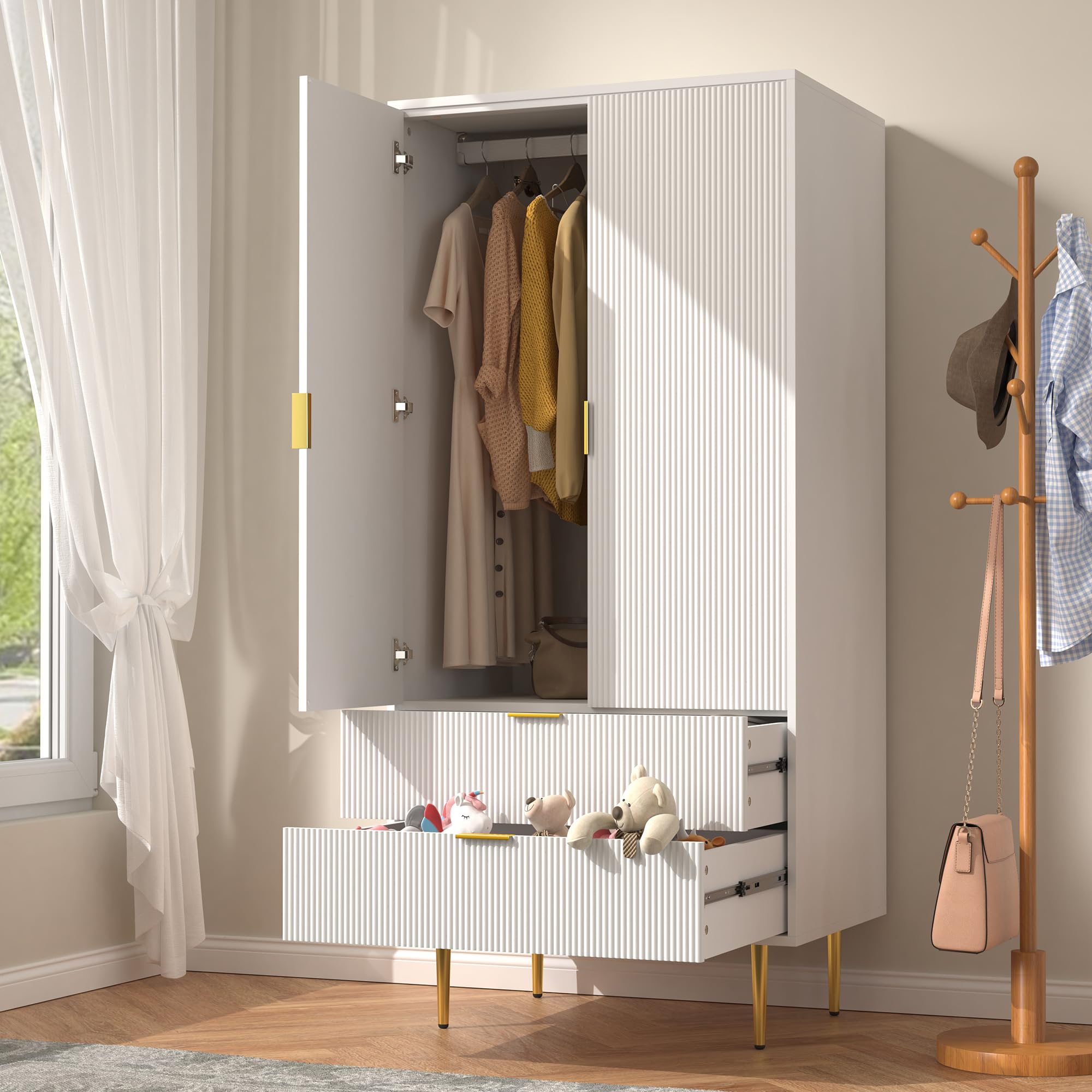 Modern White Armoire Closet 71