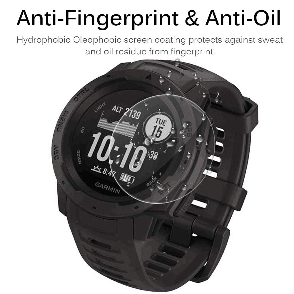 [10+2 Pack] Compatible Garmin Instinct Screen Protector with Charger Port Protector - Anti-Dust Silicone Plug & Tempered Glass Screen Film for Garmin Instinct Smartwatch - Perfect for Outdoor Sports, Hiking & Daily Protection