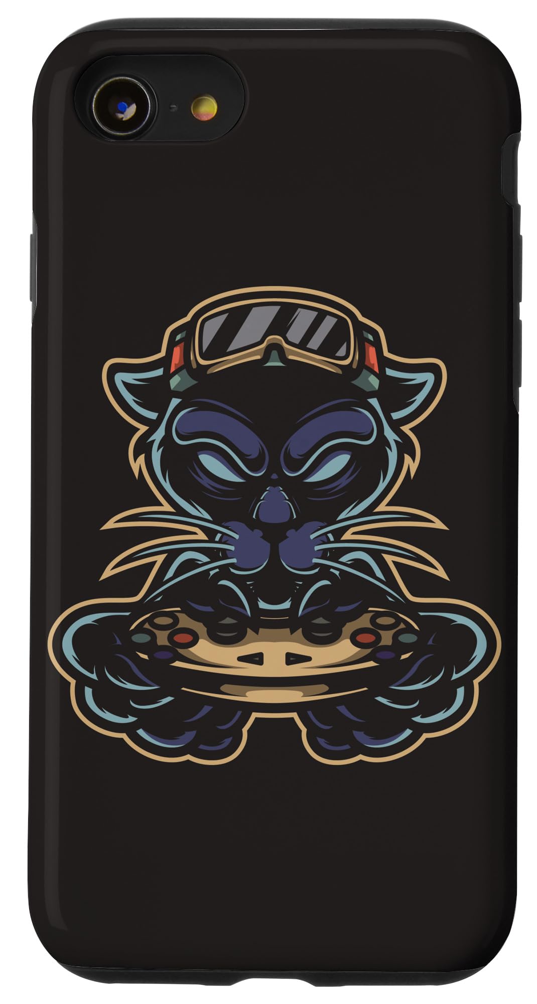 iPhone SE (2020) / 7 / 8 Evil Black Cat Panther Gaming Phone Case - Funny Video Game Lover Gift for Gamers - Perfect for Work, School & Everyday Use