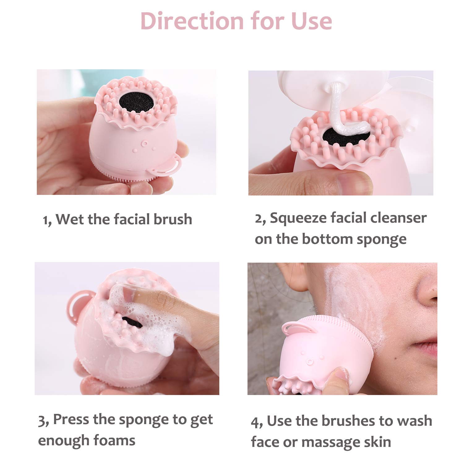 Leeonz Silicone Facial Cleansing Brush - Handheld Face Massager for Deep Cleaning & Gentle Exfoliation | Cute Octopus Shape Skin Scrubber | Perfect Christmas Gift for Skincare | Use for Daily Face Wash, Blackhead Removal & Relaxing Massage