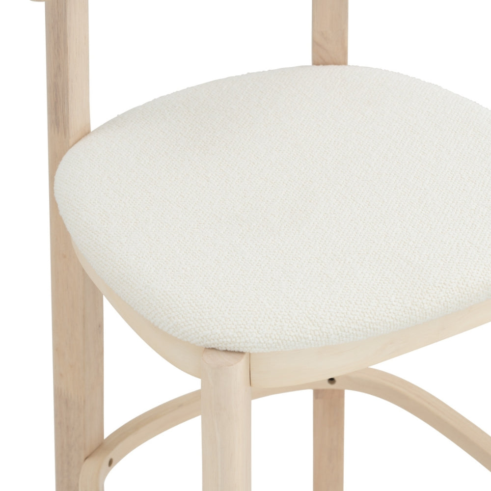 Premium LOWEN Bar Stool - Cream White Modern Kitchen Counter Stool for Home, Bar & Restaurant Use