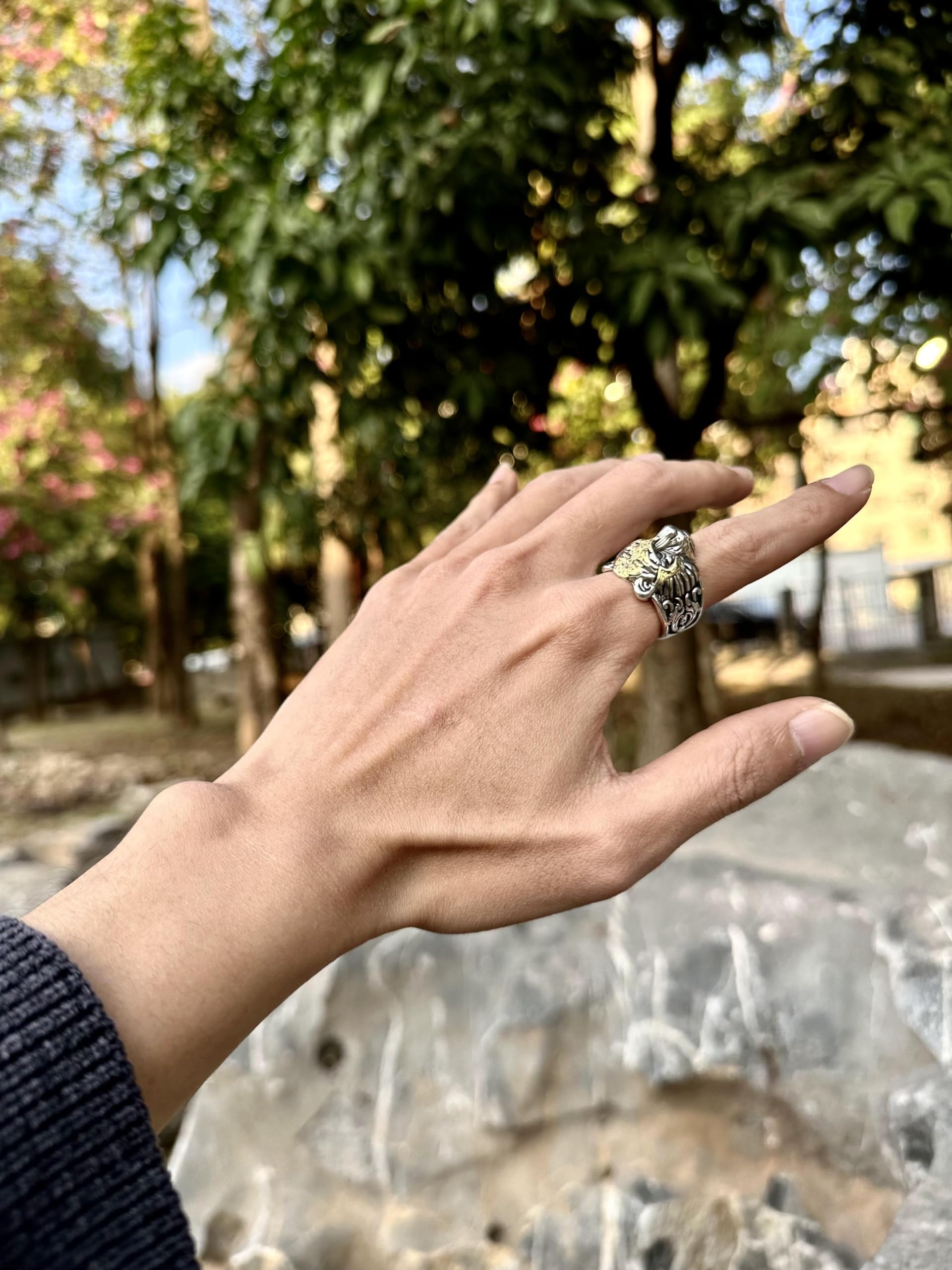 JWM Silver Plated Brass Adjustable Open Rings for Men & Women - Trendy Unisex Fashion Jewelry with Exquisite Gift Packaging - Perfect for Weddings, Parties & Everyday Wear