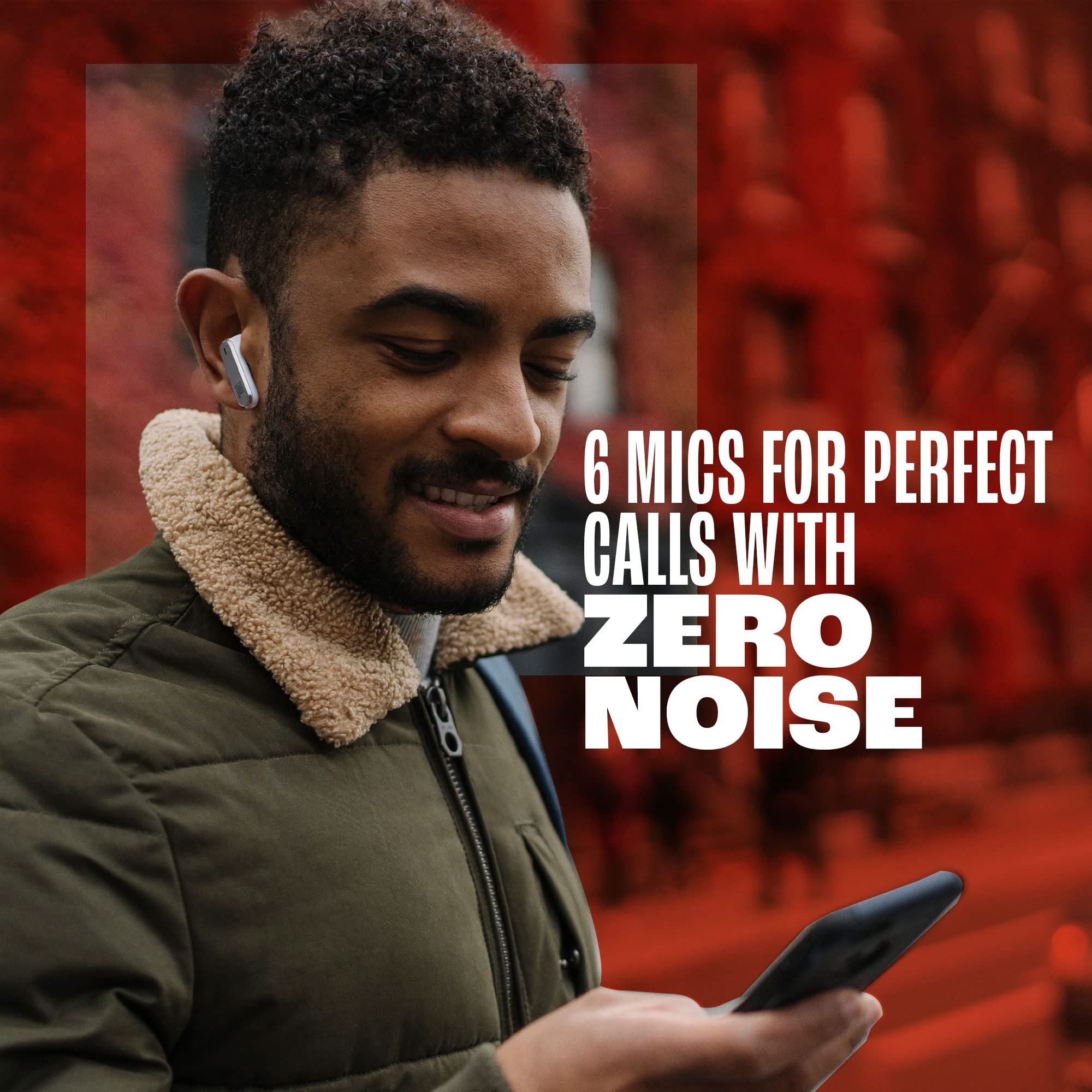 JBL Live Flex In-Ear Bluetooth Earphones with Noise Cancellation - IPX4 Water Resistant Wireless Earbuds, 40H Battery Life, Secure Fit for Running & Workouts, Silver (Perfect for Gym, Commuting & Travel)