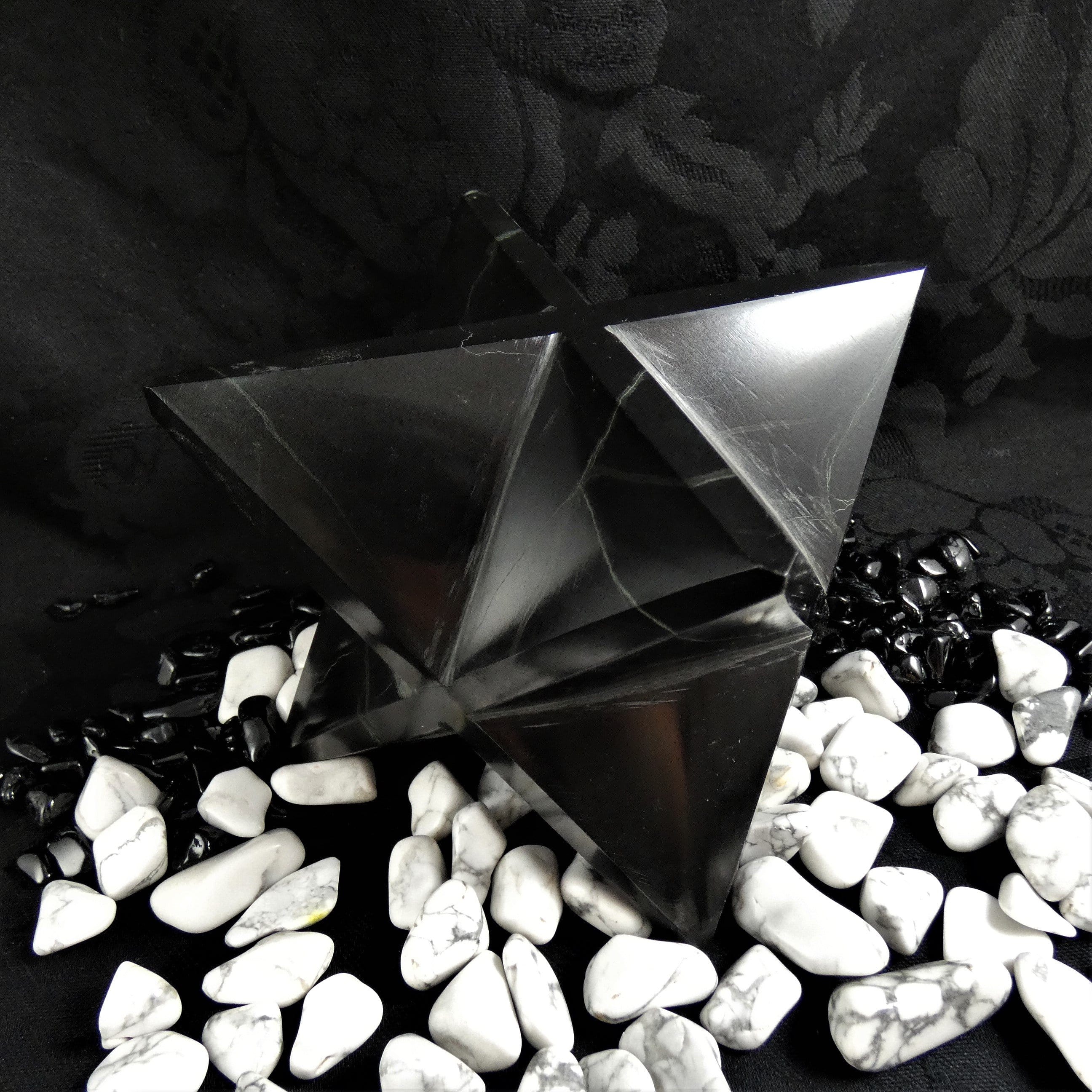 Black Onyx Merkaba Pendant - Spiritual Healing Crystal Necklace for Meditation, Chakra Balancing & Energy Protection | Perfect for Yoga, Reiki & Holistic Wellness