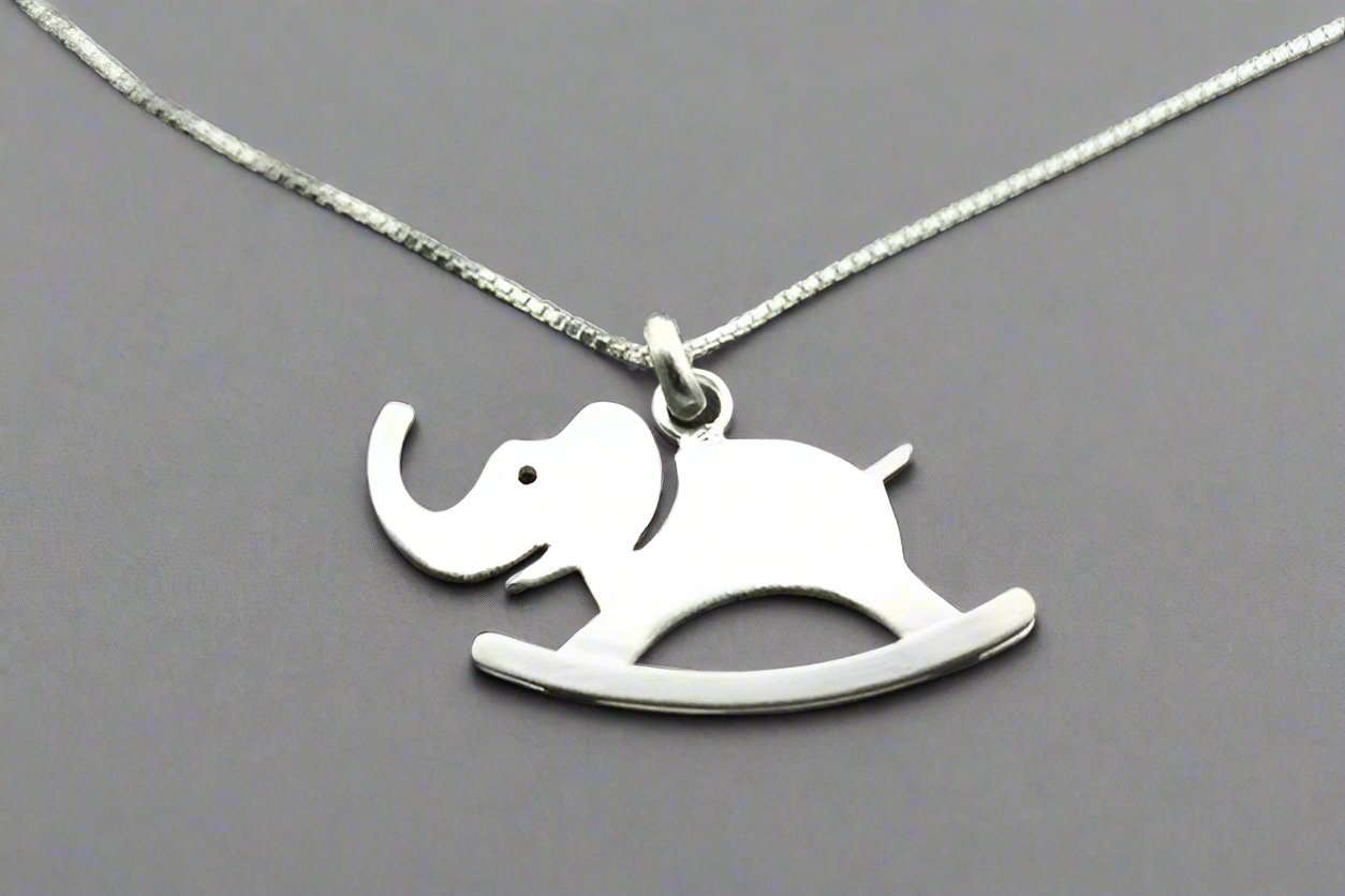 Sterling Silver Rocking Elephant Pendant Necklace - Elegant Jewelry Gift for Women, Perfect for Birthdays, Anniversaries & Everyday Wear