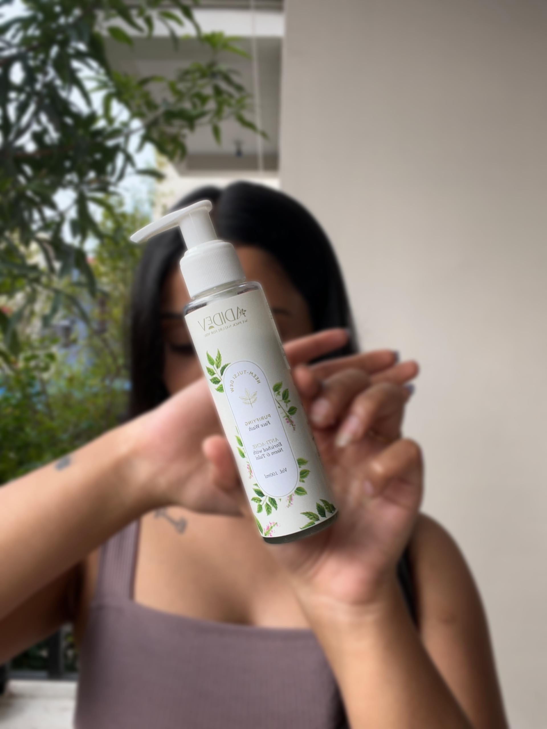 Neem Tulsi Face Wash for Acne & Glowing Skin - Natural Ayurvedic Cleanser for Oily & Sensitive Skin - Daily Use for Clear & Healthy Complexion