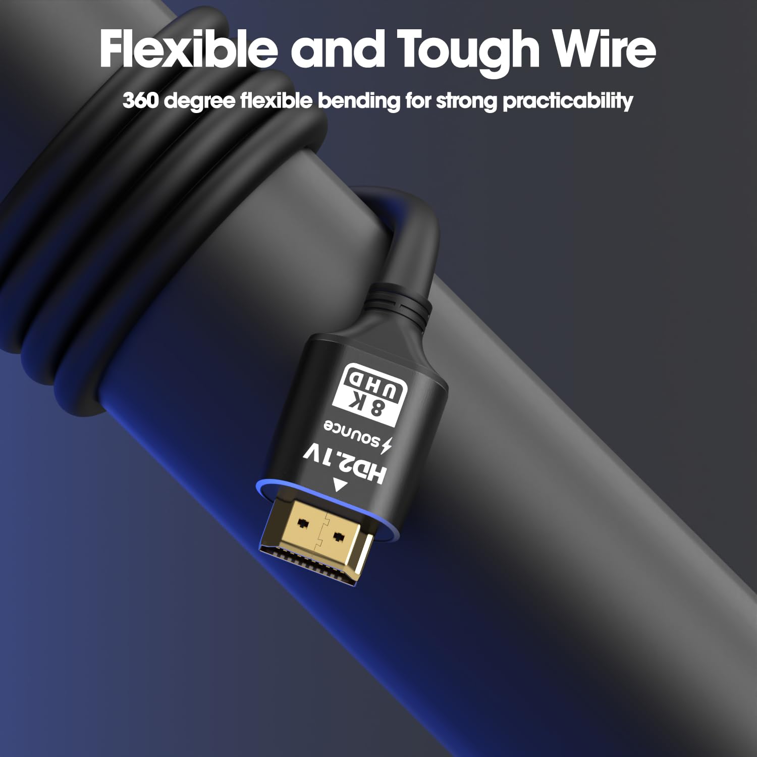 Sounce 8K HDMI 2.1 Cable 6FT - Ultra High Speed 48Gbps, 8K 60Hz HDR, 4K 120Hz, eARC, Ethernet, HDCP 2.3 - Compatible with PS5, Xbox Series X/S, Roku, Apple TV, Nintendo Switch, PC - Perfect for Gaming, Home Theater & 8K Streaming (Black, Pack of 1)