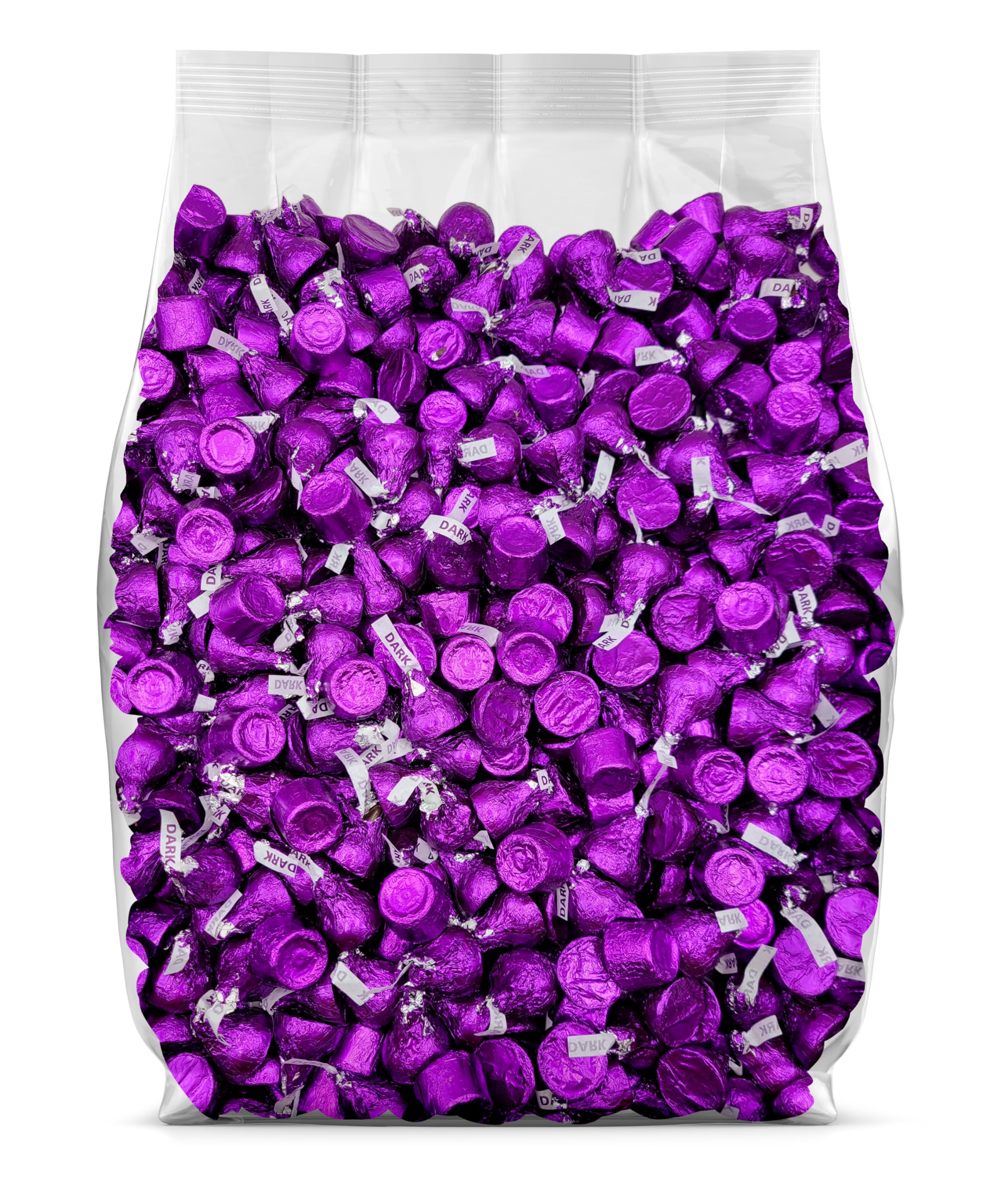 Hershey's Dark Chocolate Variety Pack - 2lb Bulk Assorted Chocolate Candy with Kisses & Rolos - Individually Wrapped Purple Foil Candies - Perfect for Halloween, Christmas Gifts & Party Favors