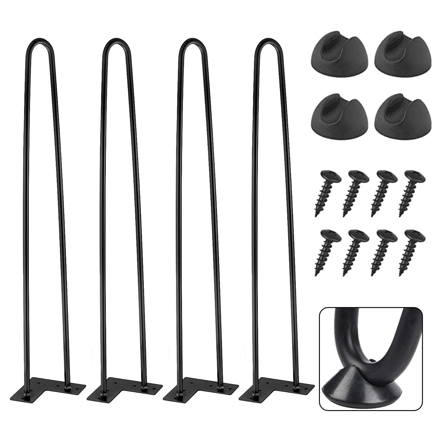 EconoHome 28 Inch Metal Hairpin Legs - Modern DIY Table & Desk Legs for Home Office, Dining Table, Coffee Table, and Furniture Projects