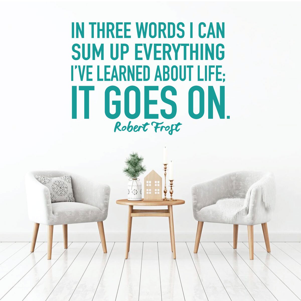 Inspirational Wall Decal - 'It Goes On' Robert Frost Quote Vinyl Art Sticker for Home, Bedroom, Living Room Decor - Perfect for Nursery, Office & Dorm Room Wall Art