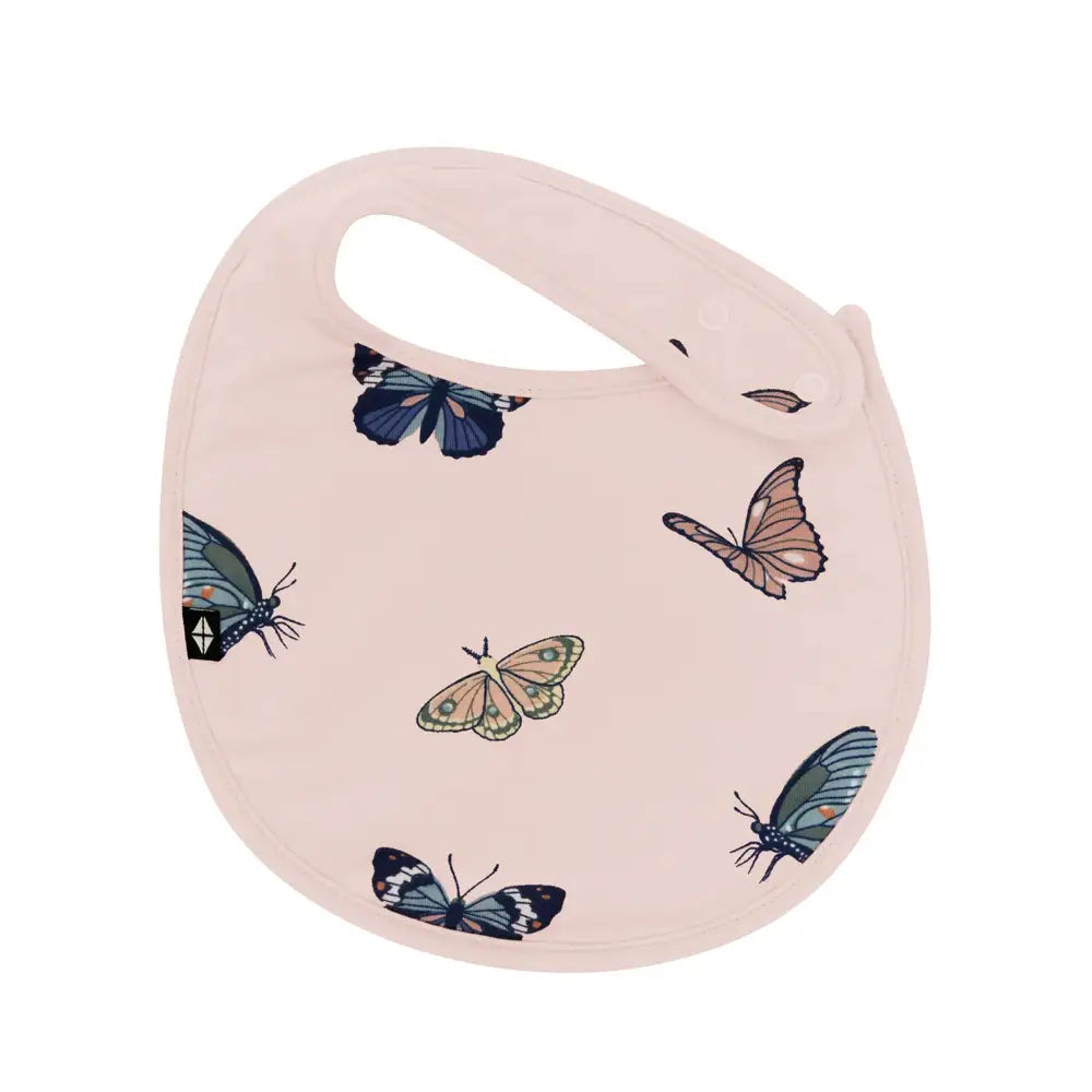 Kyte Baby Soft Organic Cotton Drool Bib - Blush Butterfly Print for Babies & Toddlers | Gentle, Absorbent, and Stylish for Feeding, Teething, and Everyday Use