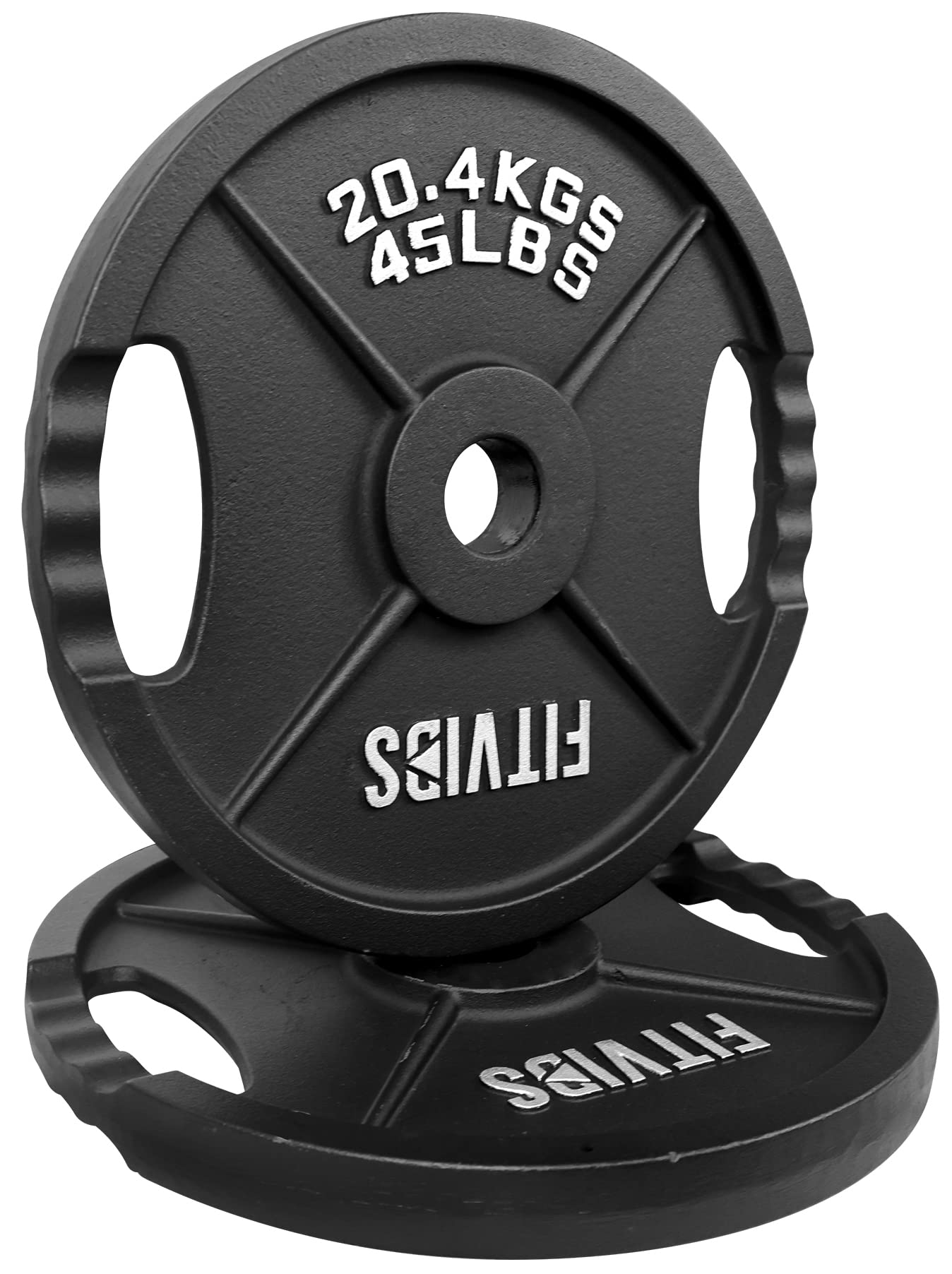 Olympic Cast Iron Weight Plates for Strength Training & Weightlifting - Pair, Set, or Combo with Barbell - Multiple Sizes for Home Gym & CrossFit Workouts