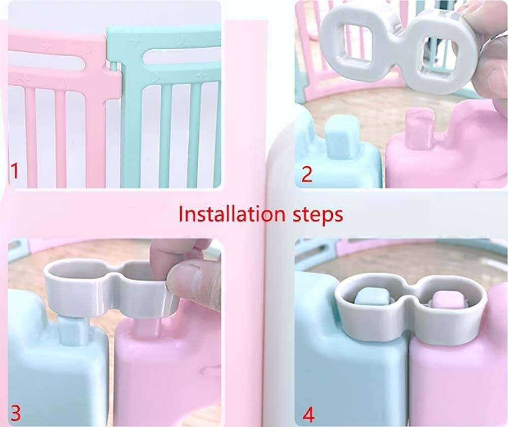 **Foldable Baby Playpen with 8 Activity Panels - Plastic Play Yard Fence & Room Divider for Kids - Safe Child Barrier Toy for Indoor & Outdoor Play**