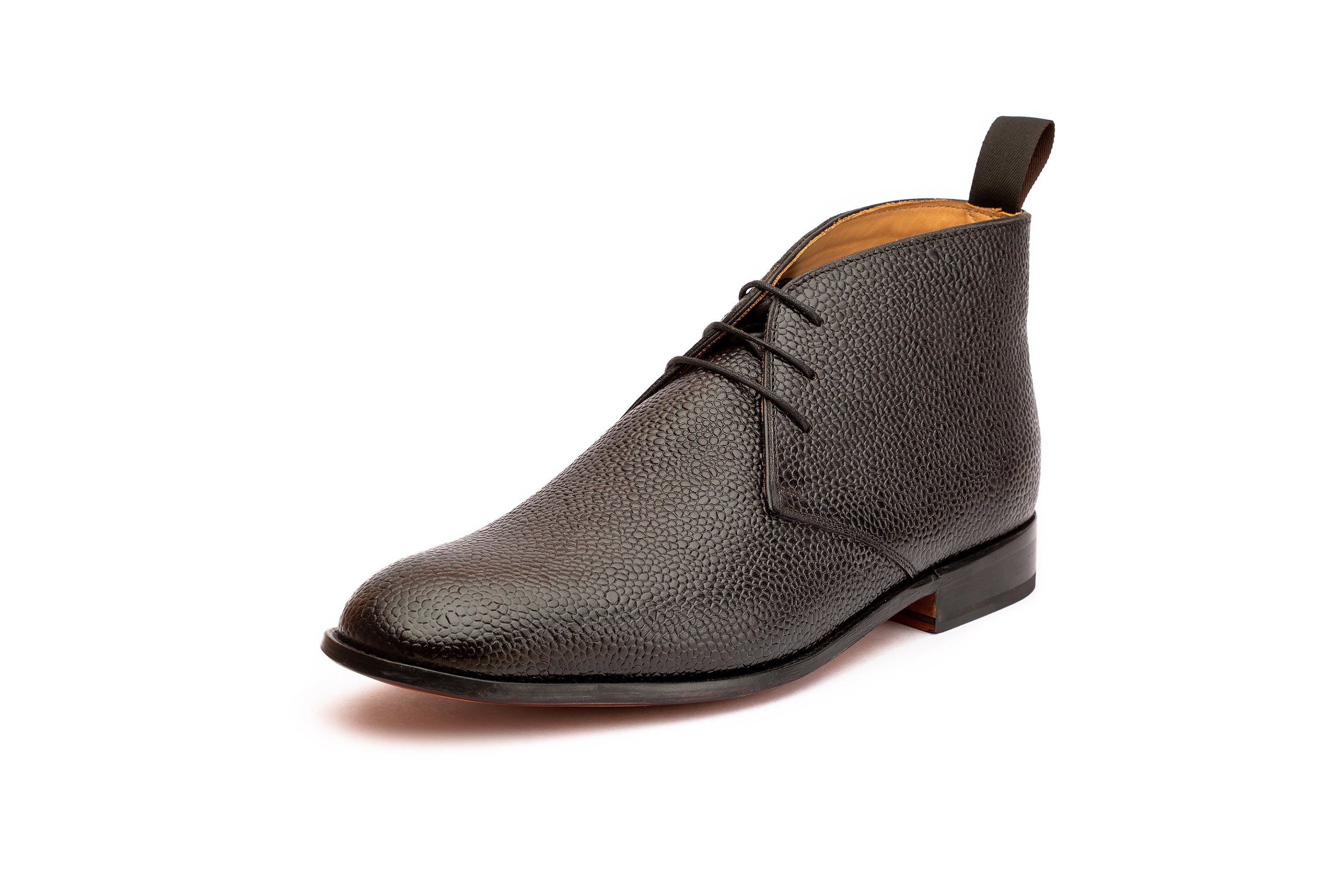 Men's Black Grain Leather Chukka Boots - Comfortable & Stylish Casual Shoes for Work, Travel & Outdoor Activities