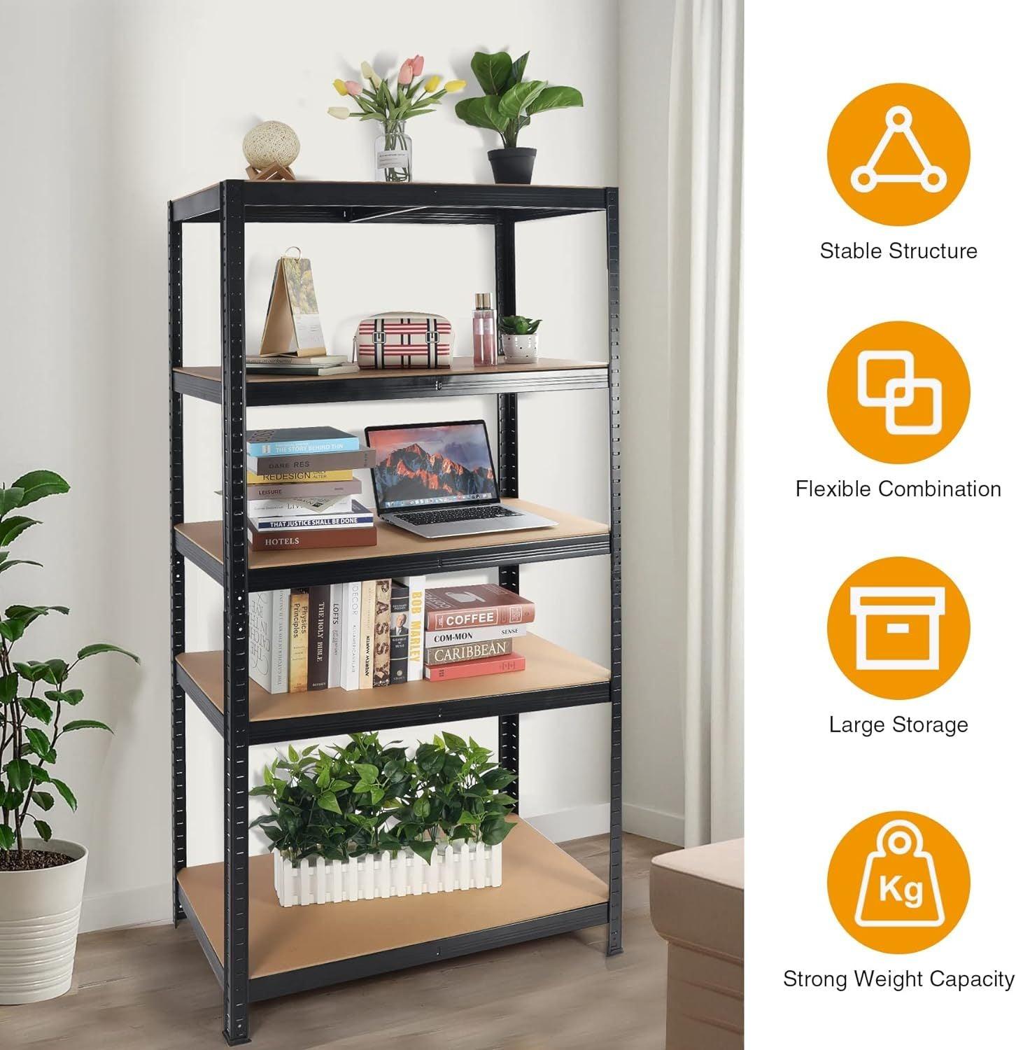 2000LBS Heavy Duty Garage Storage Shelves - Industrial Strength Metal Racking Units for Workshop, Basement & Garage Organization (Perfect for Tools, Car Parts & Home Storage)