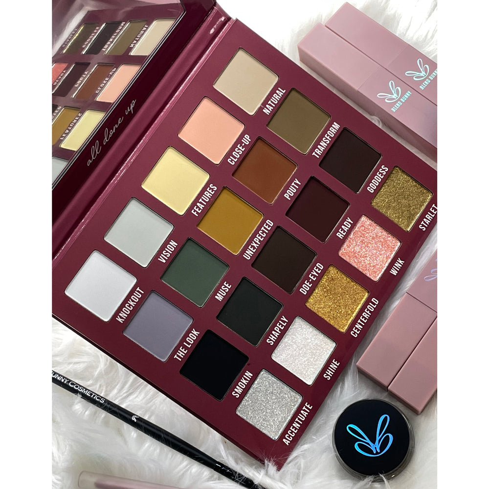 Blend Bunny Cosmetics All Done Up Eyeshadow Palette - 18 Highly Pigmented Matte & Shimmer Shades for Professional Makeup | Perfect for Day to Night Looks, Bridal & Special Occasion Makeup
