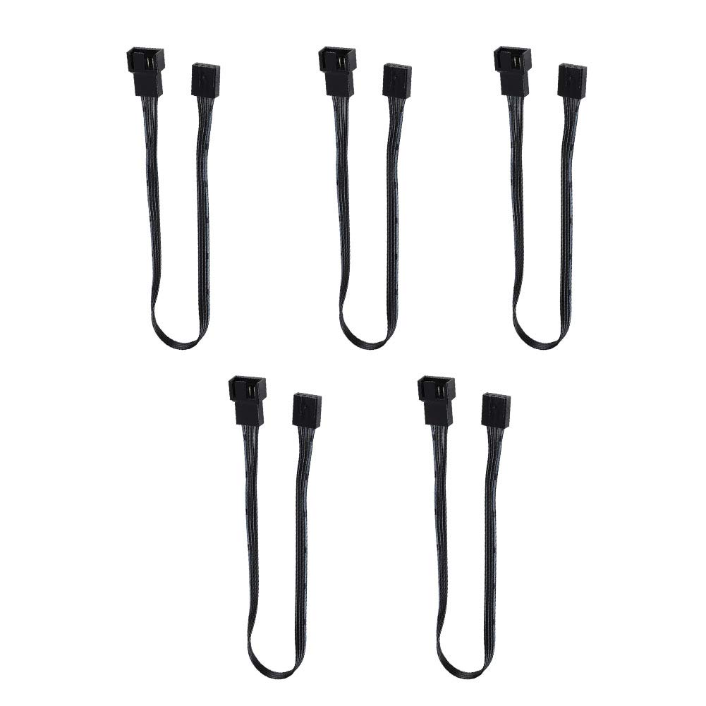 4 Pin PWM Extension Power Cable - 5Pcs Black PC Fan Connector for Optimal Cooling | CPU Case & Computer Chassis Cooling Solution | Perfect for Gaming PC, Workstation & Server Builds
