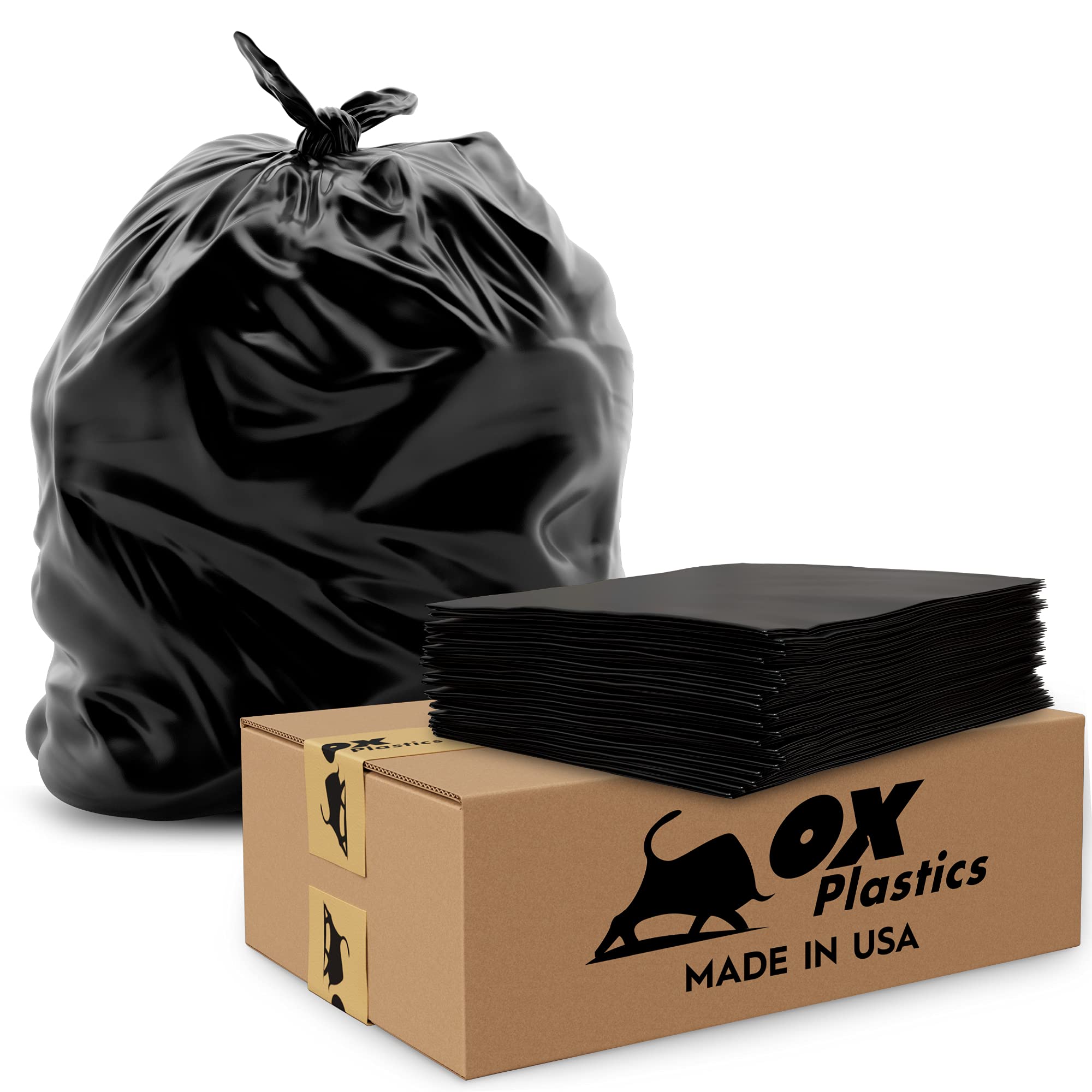 39 Gallon Heavy Duty Trash Bags - 100 Count Extra Thick 1.5 Mil Garbage Can Liners | Leak Proof & Durable Black Large Trash Bags for Kitchen, Office & Outdoor Use