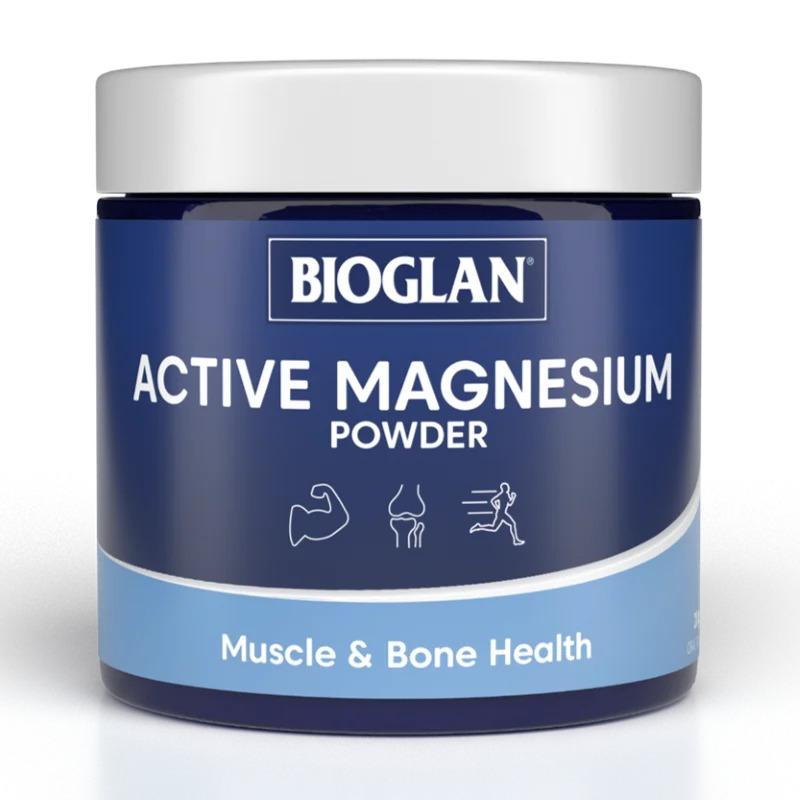 Bioglan Active Magnesium Powder Supplement - Supports Muscle Recovery, Sleep & Relaxation - Vegan & Gluten-Free - Ideal for Athletes, Fitness Enthusiasts & Stress Relief