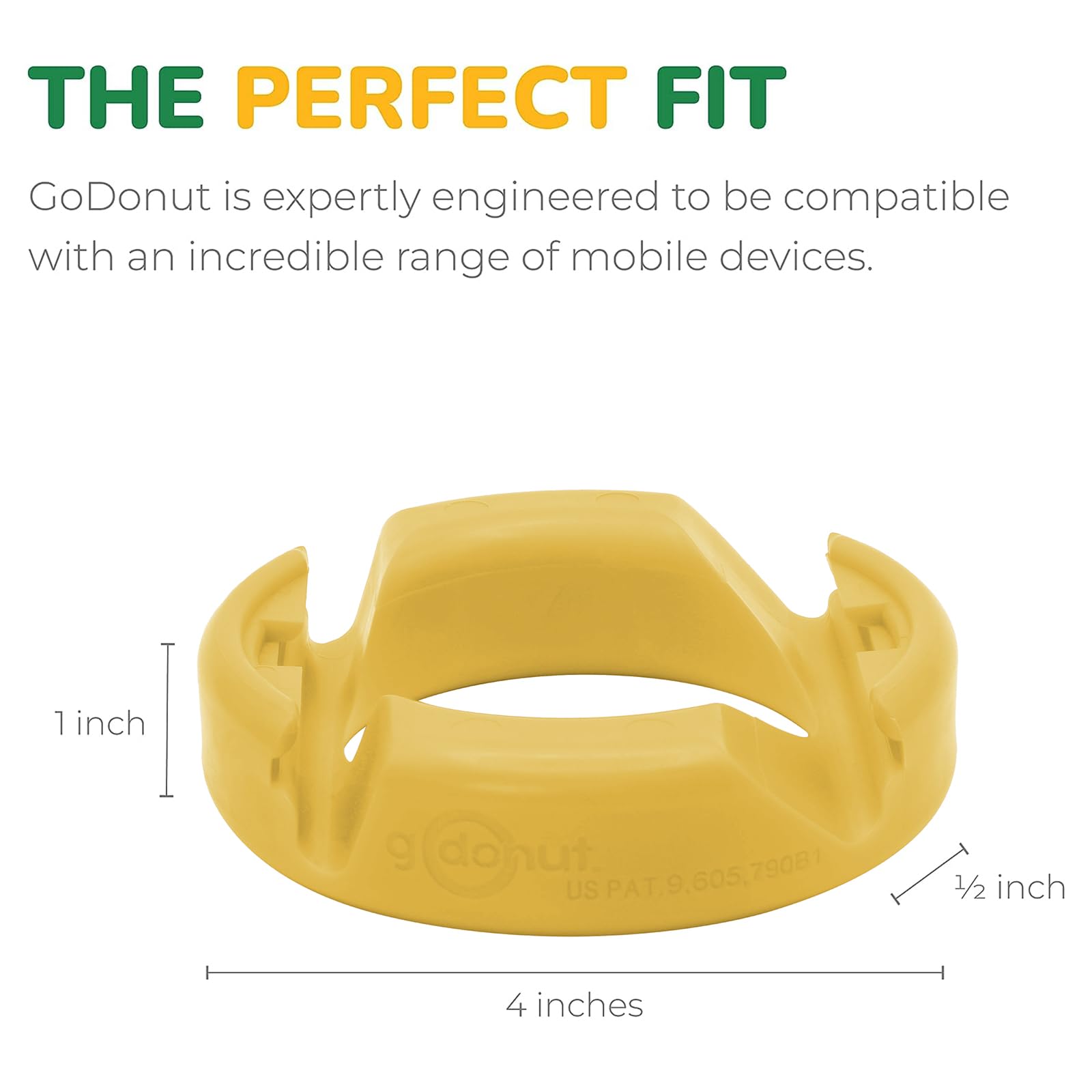 Original GoDonut Phone Stand & Tablet Holder - Universal Desk Organizer for iPhone 16/15/14 Pro Max, Android Smartphones - Yellow | Perfect for Office, Home & Travel Use