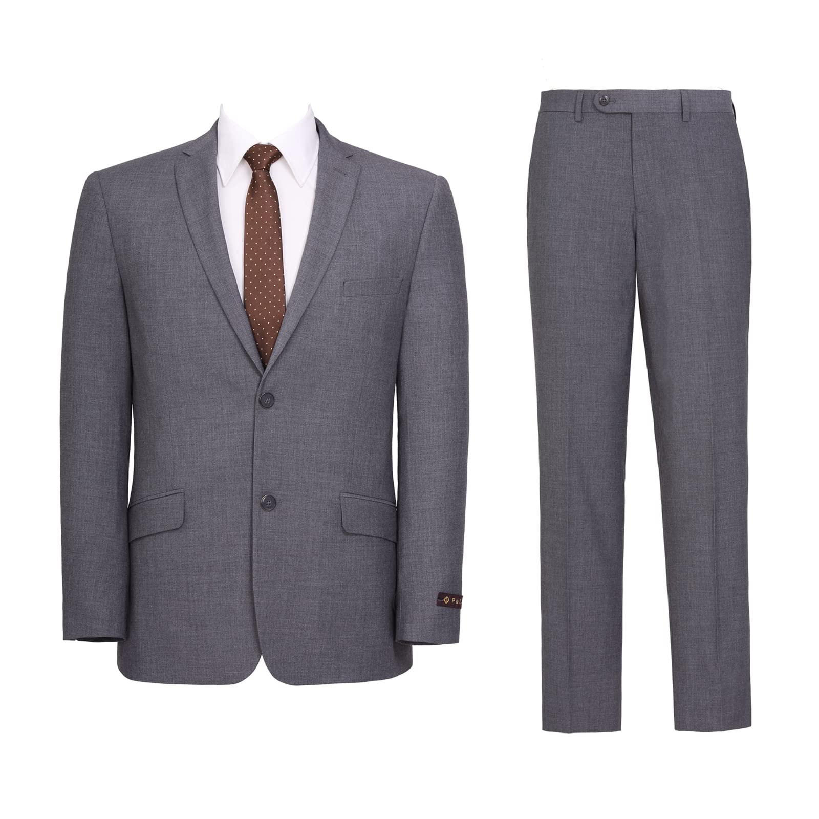 Men's Slim Fit 2-Piece Suit Set - Single Breasted Business Blazer & Dress Pants (Solid Color) | Formal Office Wear, Wedding Attire & Professional Business Meetings