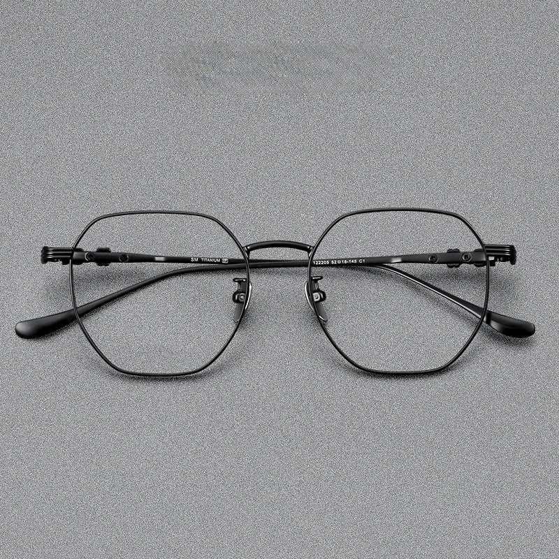 Stylish Titanium Geometric Eyeglass Frames for Men & Women - Lightweight Durable 122205 - Perfect for Work, Reading & Fashion Accessories