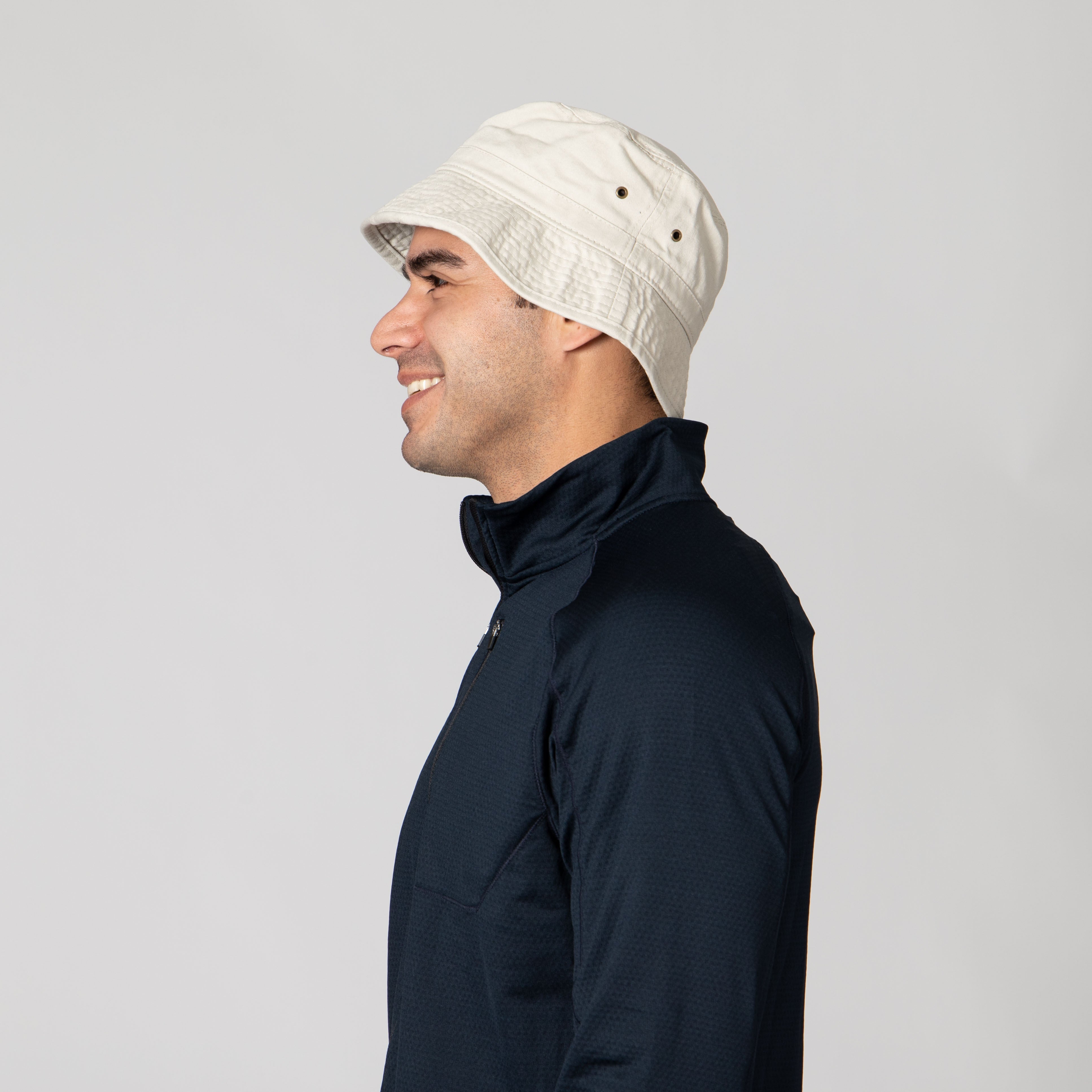Men's Washed Cotton Bucket Hat with Side Grommets - Breathable Sun Protection for Outdoor Activities, Fishing, Hiking, and Beach Trips