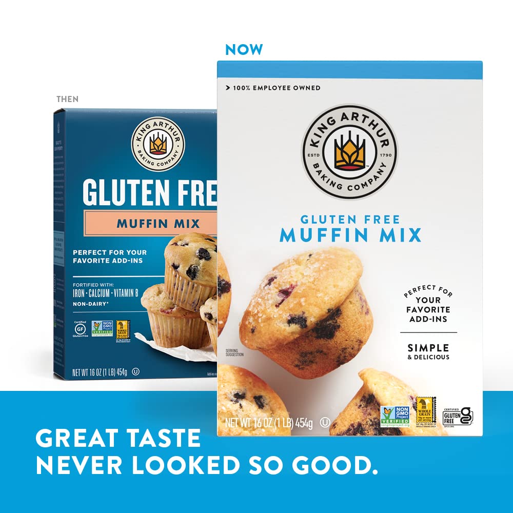 King Arthur Gluten Free Muffin Mix, 16 oz - All-Purpose Baking Mix for Delicious Homemade Muffins, Perfect for Breakfast, Snacks & Special Diets