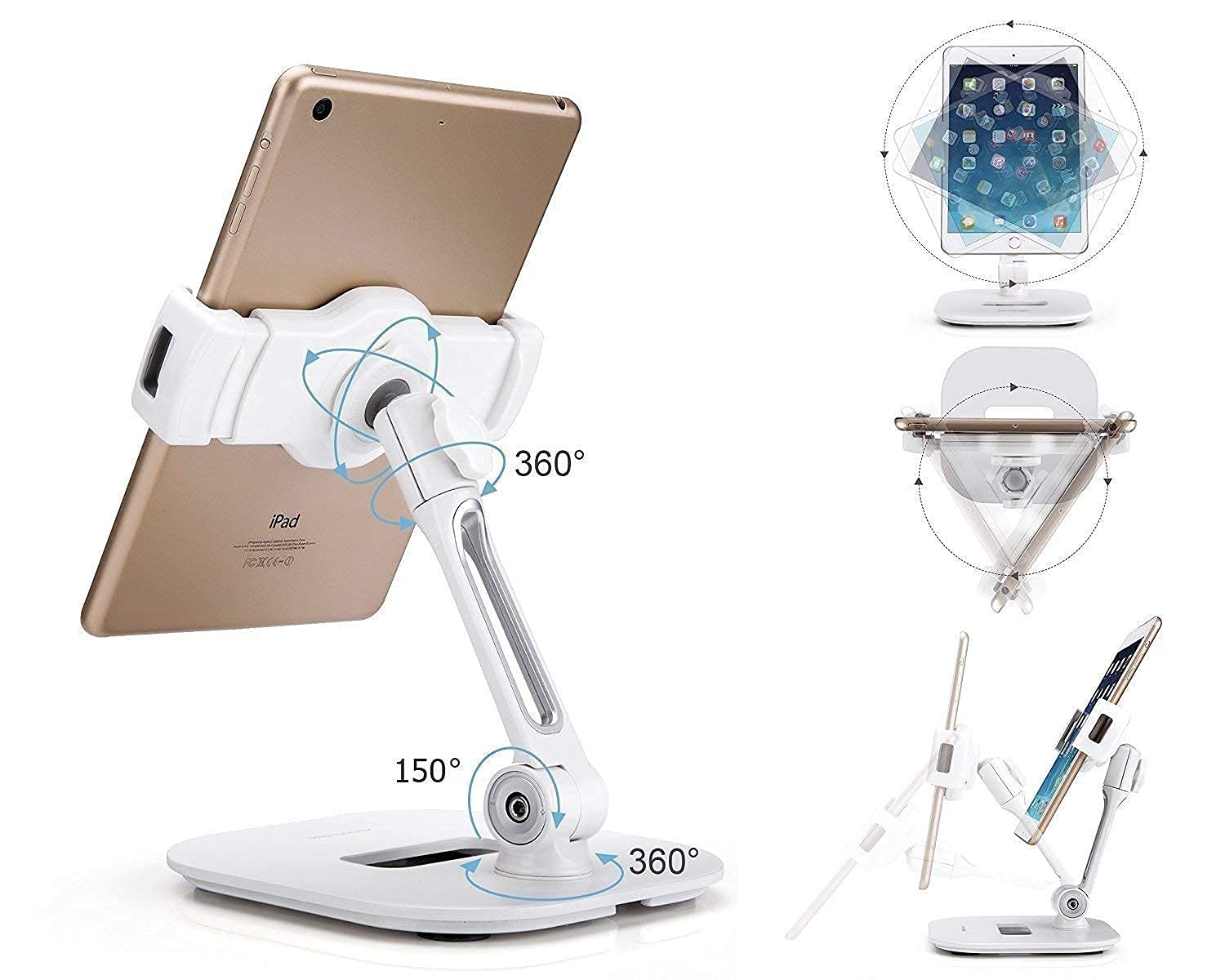 AboveTEK Premium Aluminum Tablet Stand Holder - Adjustable for 4-13.5