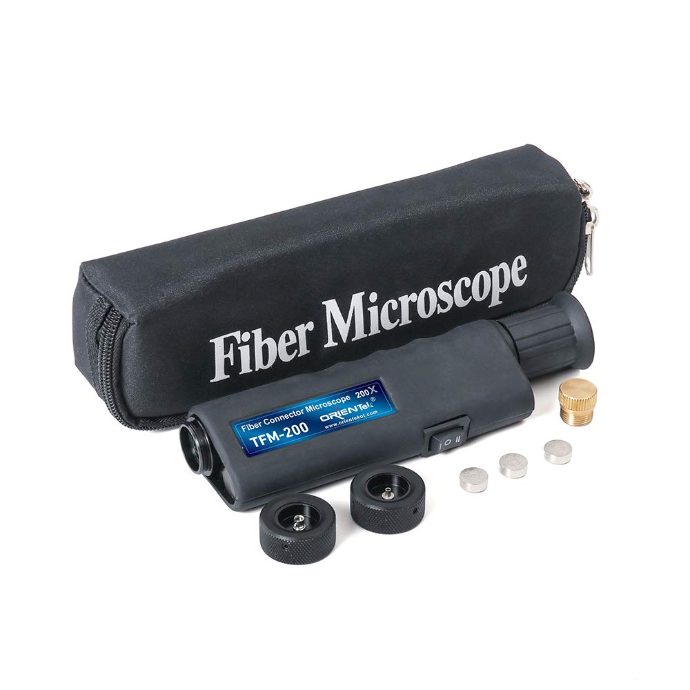 ORIENTEK TFM-200 Fiber Optic Microscope Probe - Professional Fiber Connector Inspection & Cleaning Tool for Network Maintenance & Telecom Installations