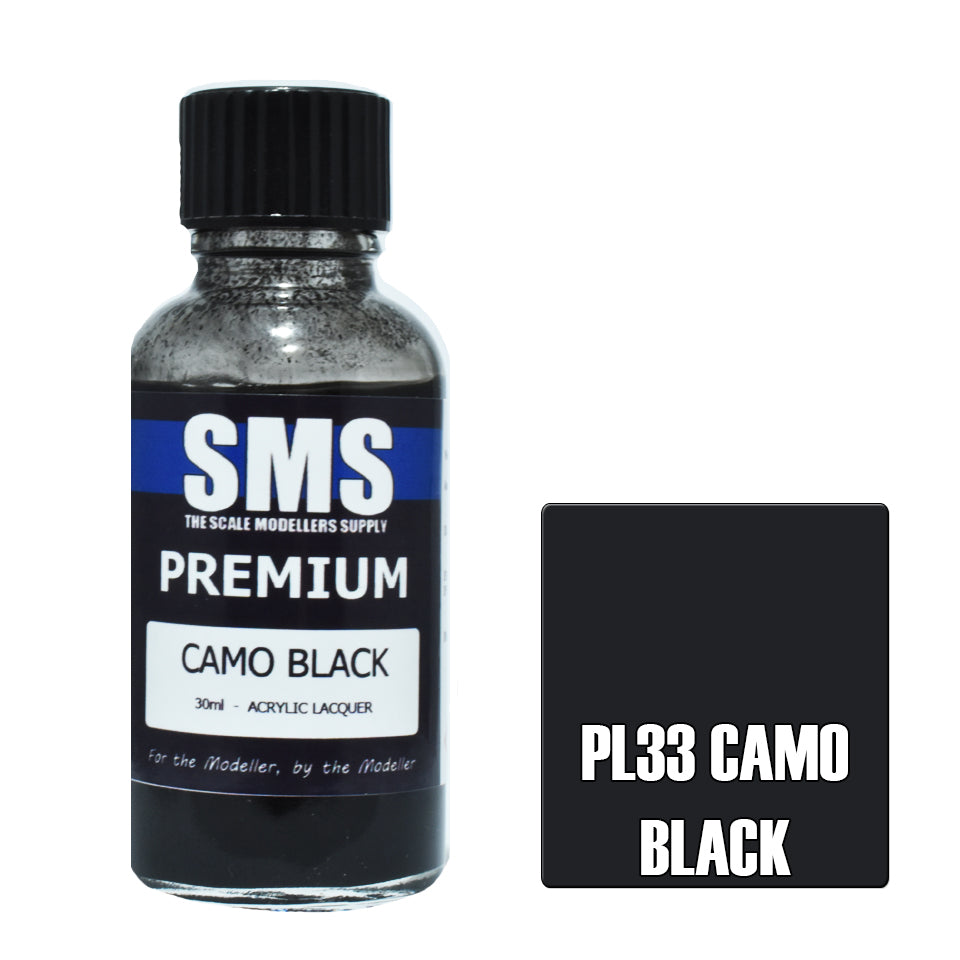 Premium 30ML Camo Black Acrylic Lacquer Airbrush Paint - Ideal for Scale Modelers, Miniatures & DIY Craft Projects