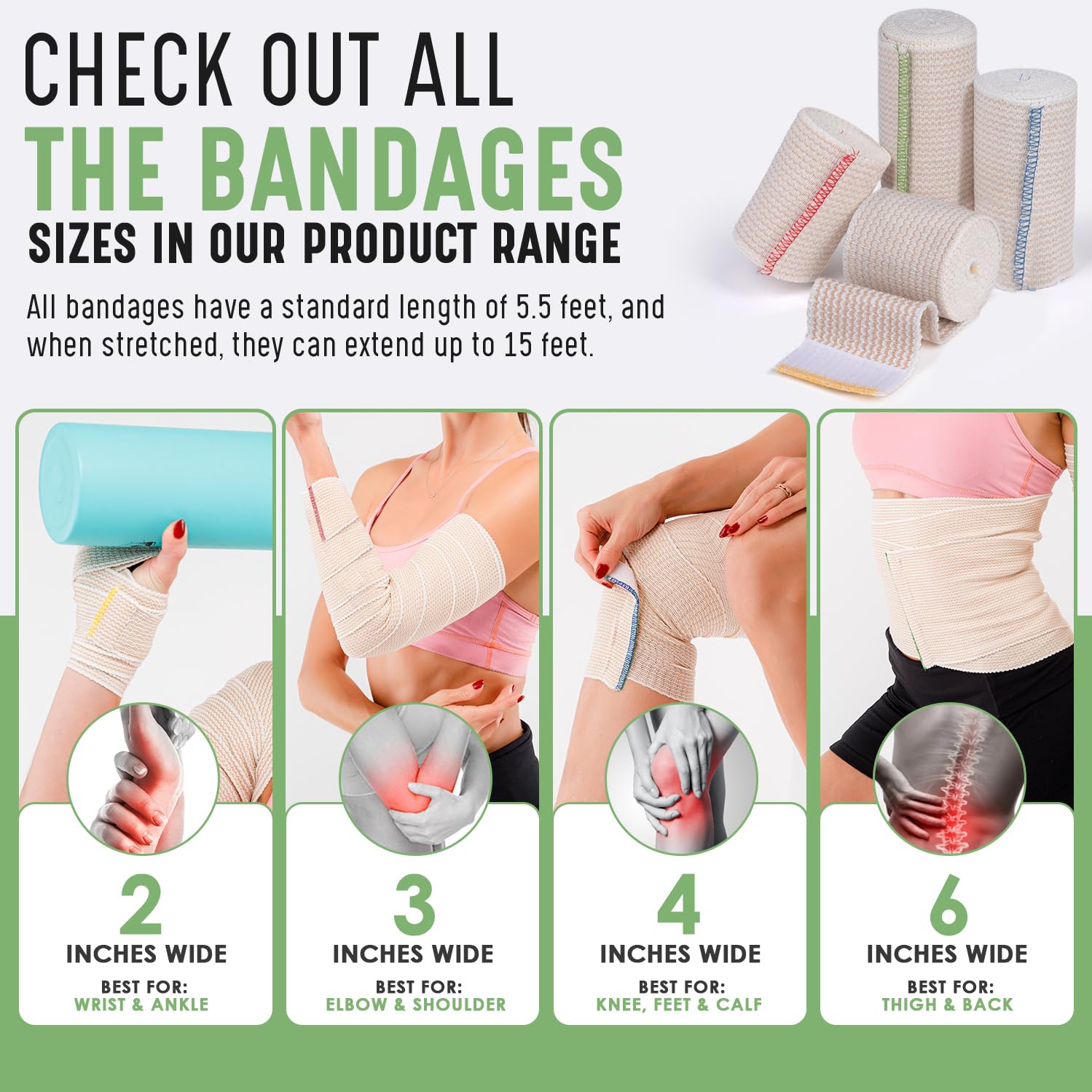 Premium Elastic Bandage Wrap (2