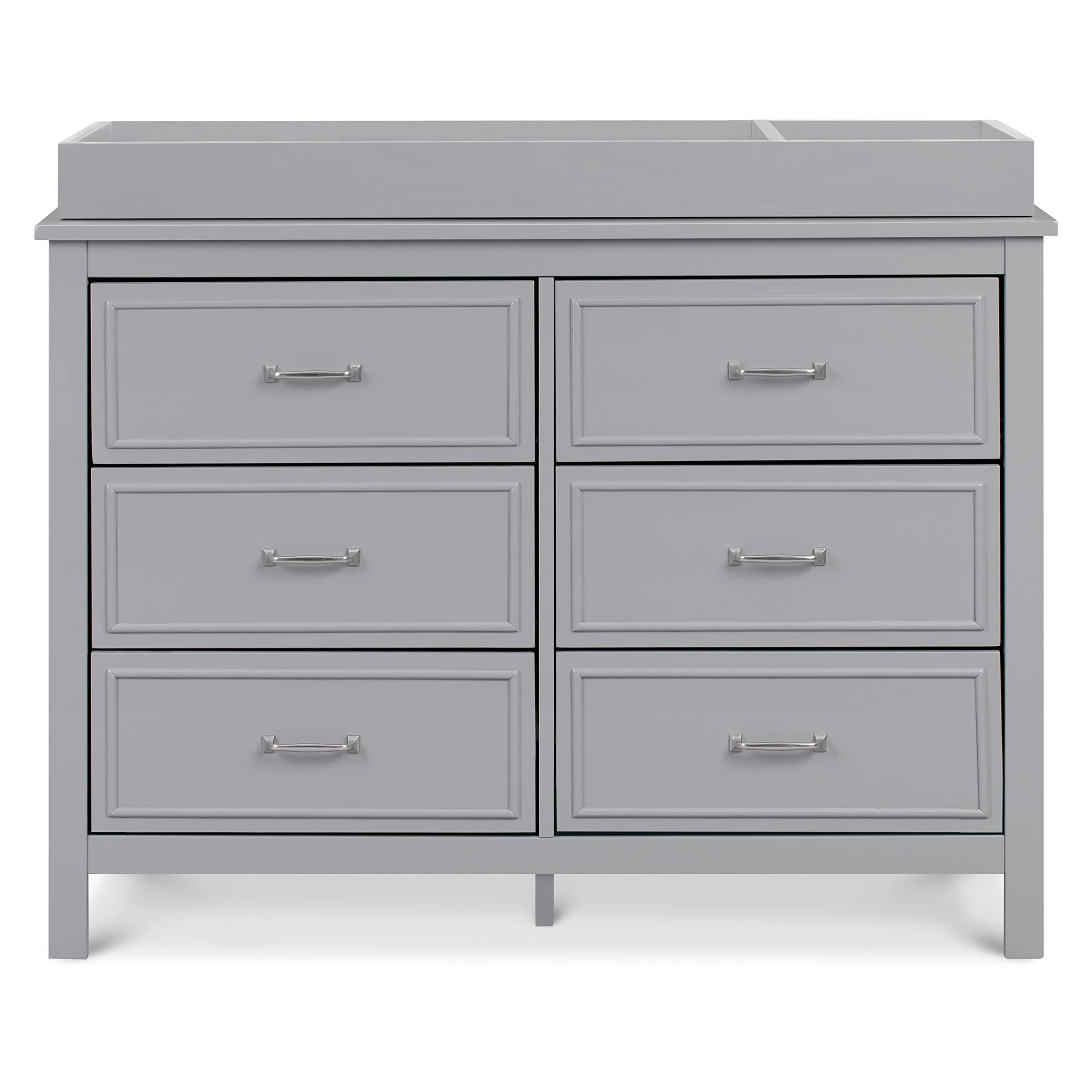 DaVinci Charlie 6-Drawer Double Dresser in Grey - Modern Bedroom Storage Furniture for Kids & Adults - Perfect for Nursery, Bedroom, or Guest Room Organization