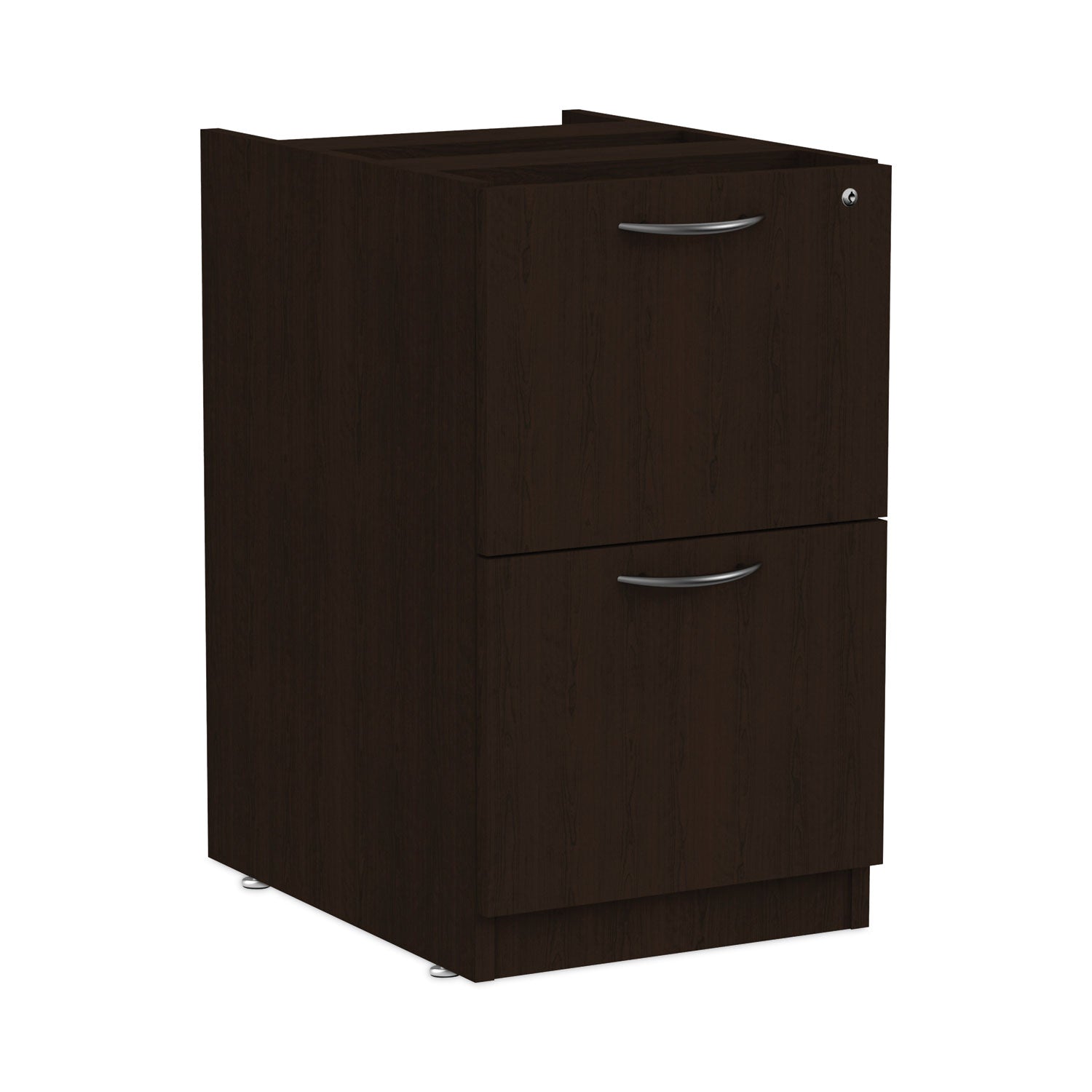 Alera Valencia Series Full Pedestal File Cabinet - Left or Right Opening, 2 Drawers for Legal/Letter Size Files, Espresso Finish, 15.63