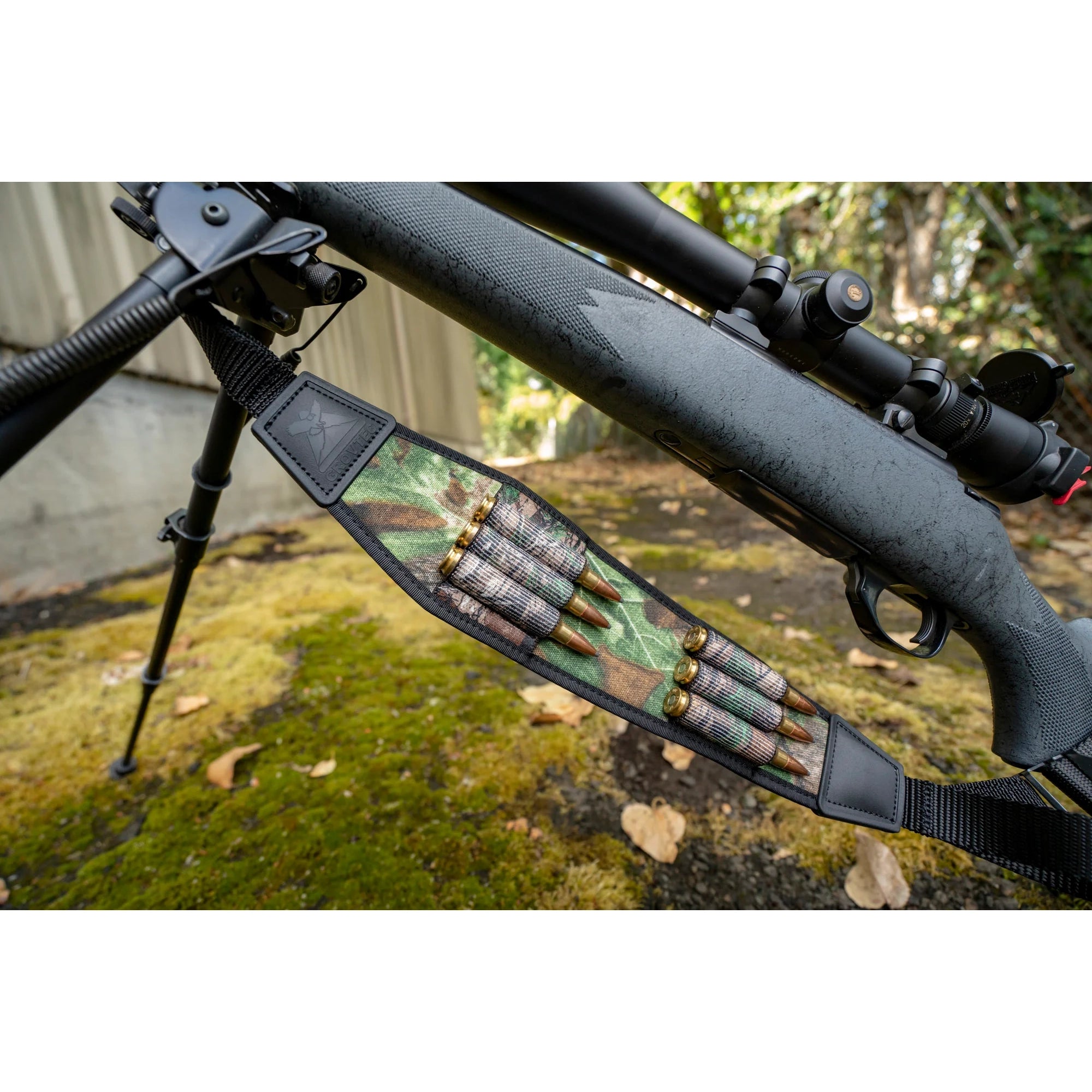 GrovTec Rifle Cartridge Sling with Swivels - Adjustable Camo Hunting Sling for Shotguns & Rifles - Perfect for Hunting, Shooting Range & Outdoor Adventures