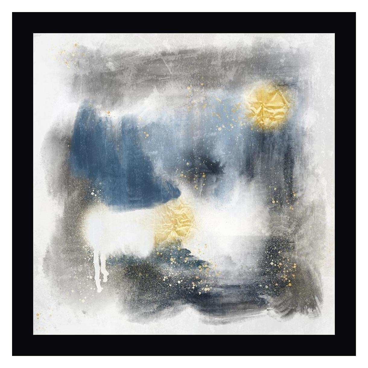 Marcus Prime Spotty Abstract 1 - 30x30 Inch Framed Canvas Wall Art Print with Black Frame - Ready to Hang - Perfect for Living Room, Bedroom & Office Decor
