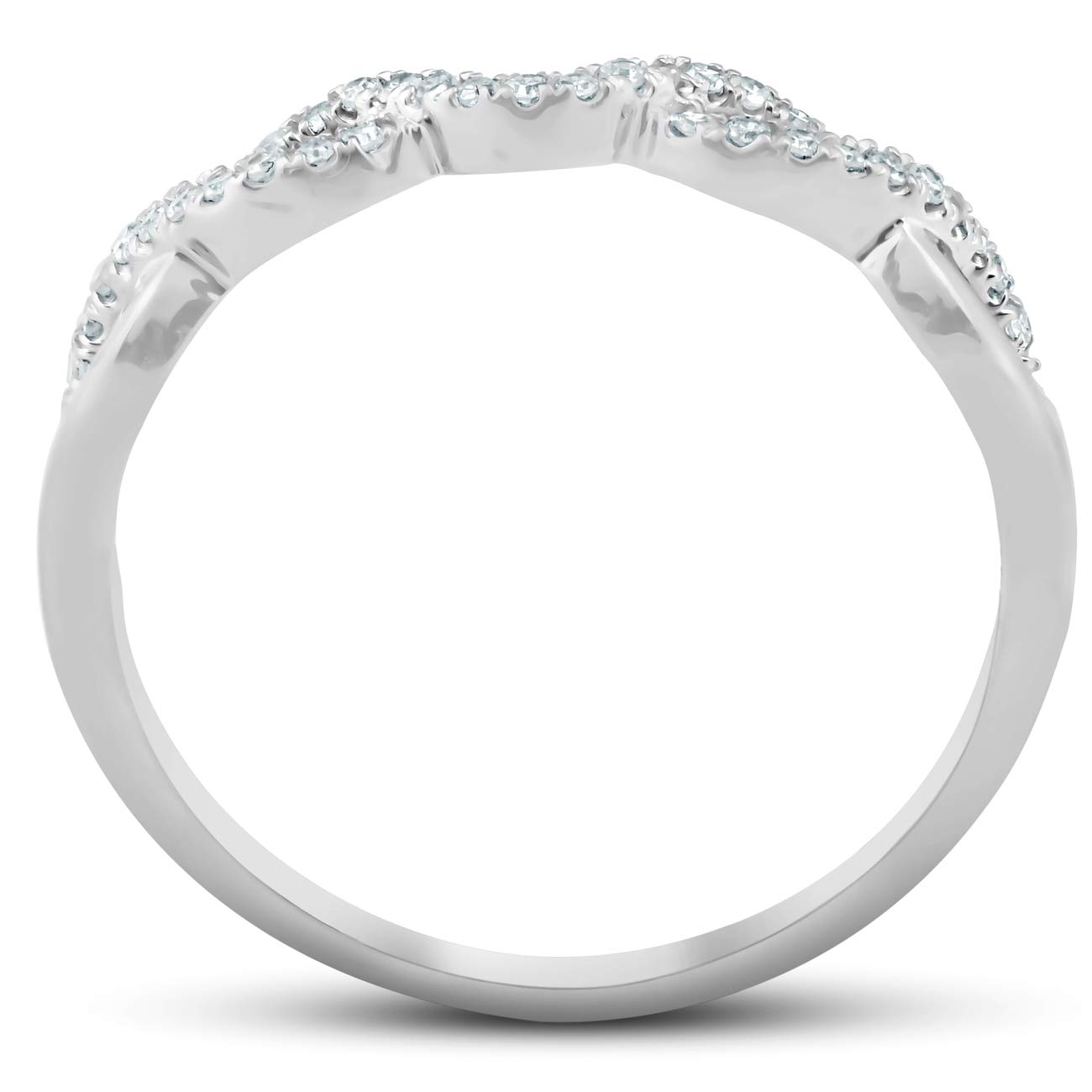 10k White Gold Infinity Diamond Guard Engagement & Wedding Ring Enhancer - Perfect for Bridal Sets, Anniversary Gifts, and Proposal Jewelry