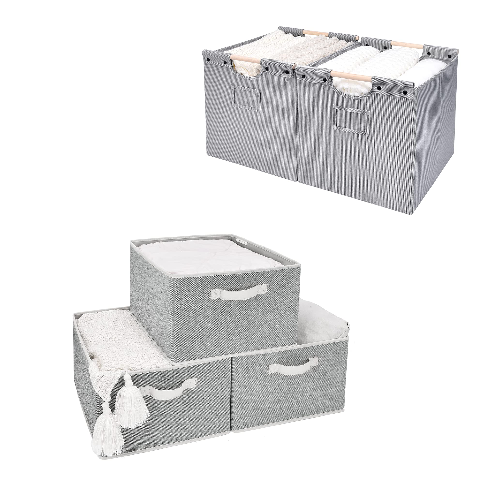 StorageWorks Storage Bin Set - Organize Your Home, Office & Closet - Perfect for Pantry, Garage & Kids Room Organization