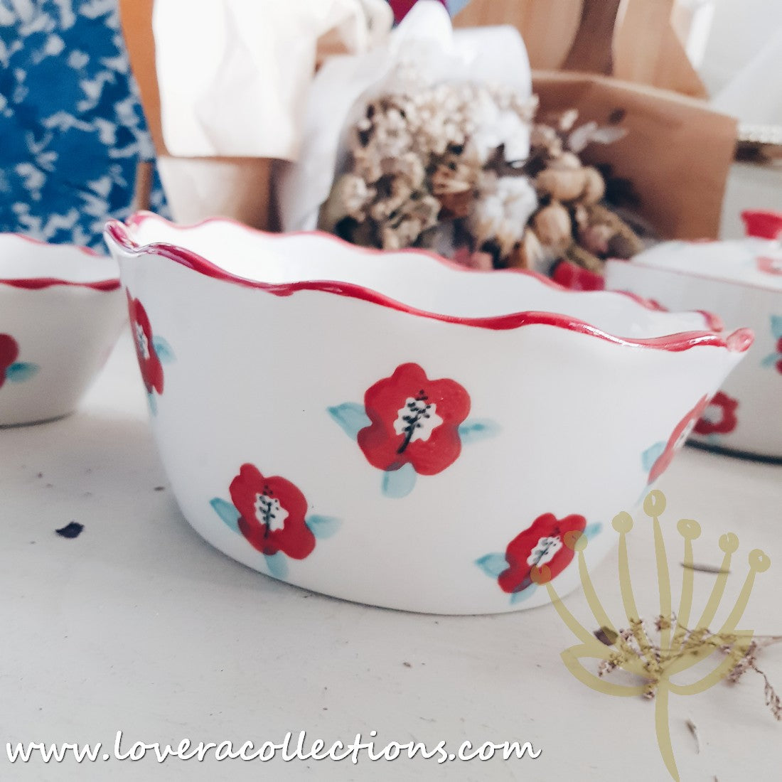 Handmade Red Floral Ceramic Teapot - 70% Off Clearance Sale | Perfect for Afternoon Tea, Gifts & Home Decor