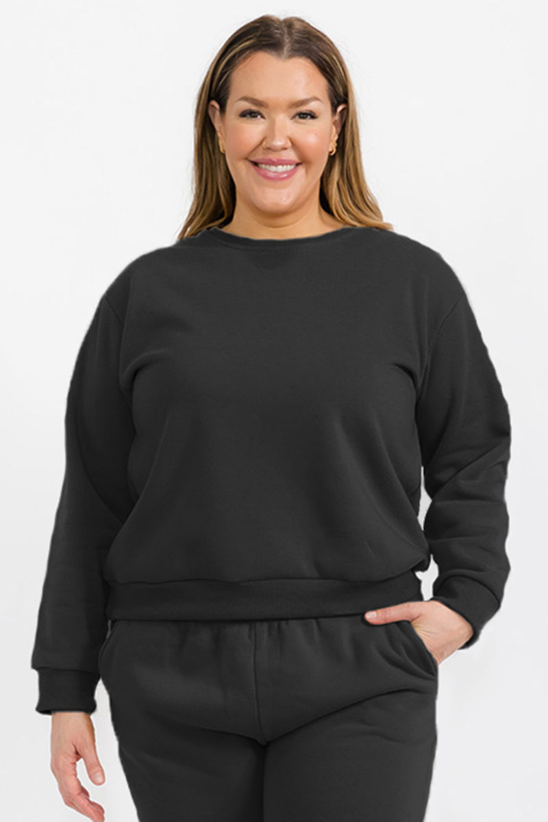 Plus Size Classic Poly Fleece Crewneck Pullover - Warm & Cozy Women's Sweatshirt for Fall & Winter - Perfect for Casual Wear, Lounging & Outdoor Activities