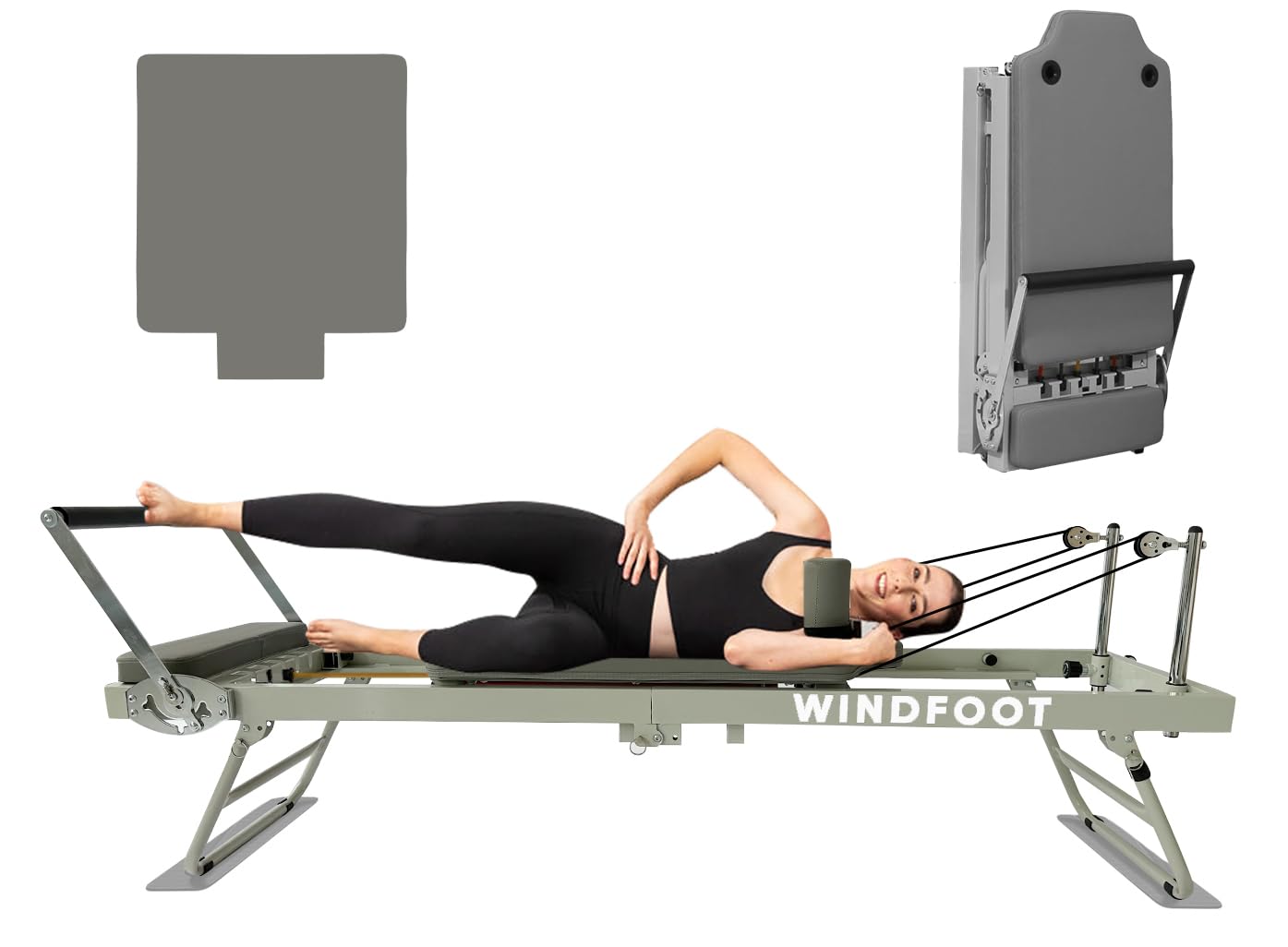 Foldable Pilates Reformer Machine for Home & Gym - Portable Exercise Equipment with Jump Board, 5 Resistance Cords & 300 lbs Weight Capacity - Perfect for Strength Training, Flexibility Workouts & Rehabilitation Therapy