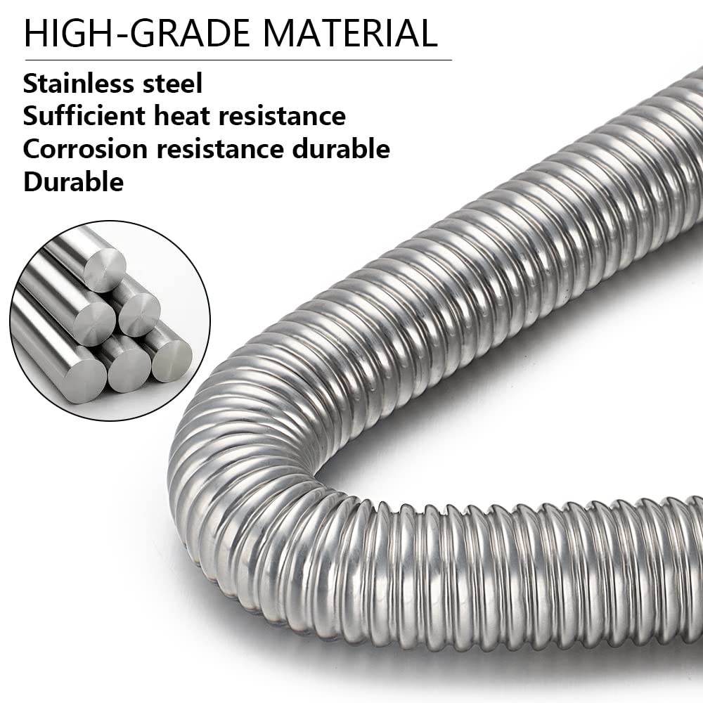 2.5CM/1in Inner Diameter Stainless Steel Parking Air Heater Exhaust Pipe - Durable Diesel & Gas Vent Hose for Trucks, RVs & Boats (120cm/47in) - Perfect for Winter Heating & Engine Ventilation Systems