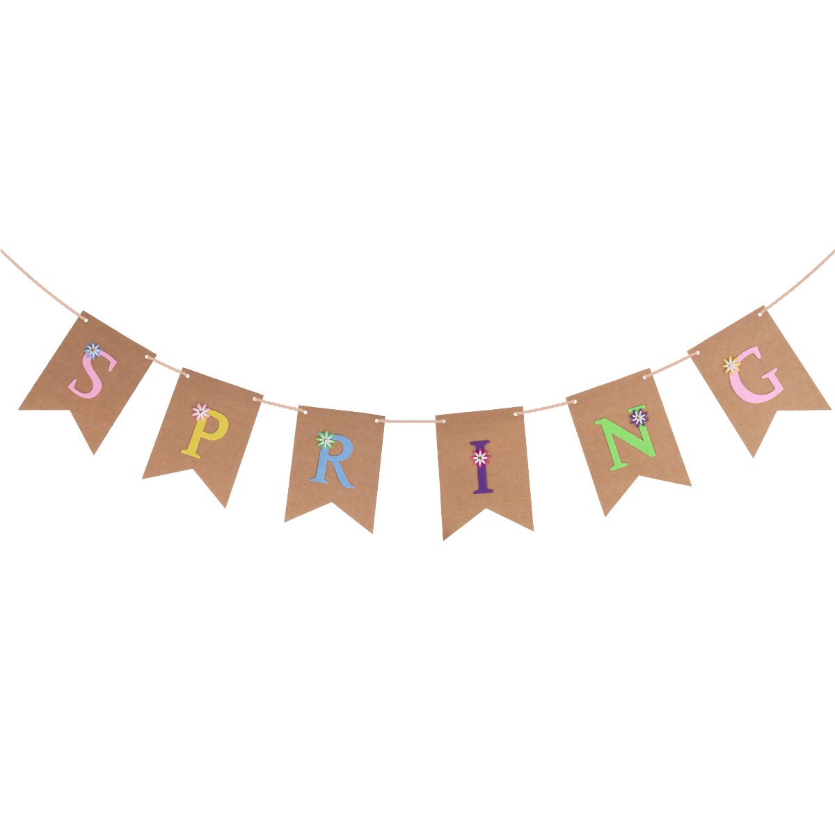Amosfun 2.5M Easter Bunting Banner - Spring Print Burlap Pennant for Home Decor, Baby Shower & Party Photo Props | Easter Decorations, Holiday Home Deco