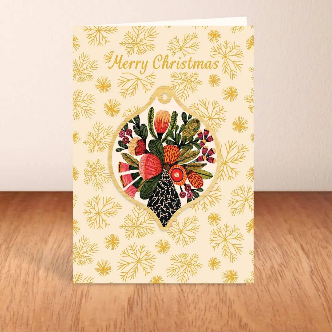 Australian Native Flowers Wooden Christmas Ornament - Handmade Holiday Decor for Tree, Gift, and Festive Home Decor